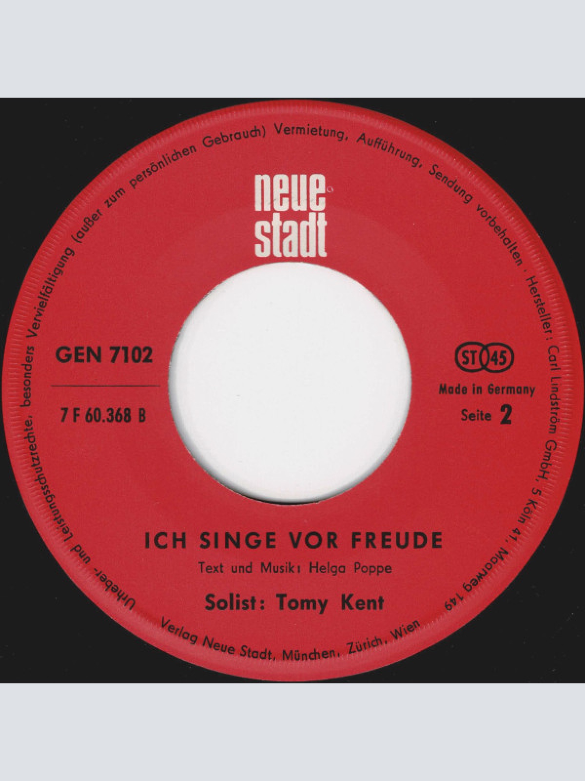 Vinyl / Tomy Kent* - Du Bist Das Licht Der Welt / Ich Singe Vor Freude