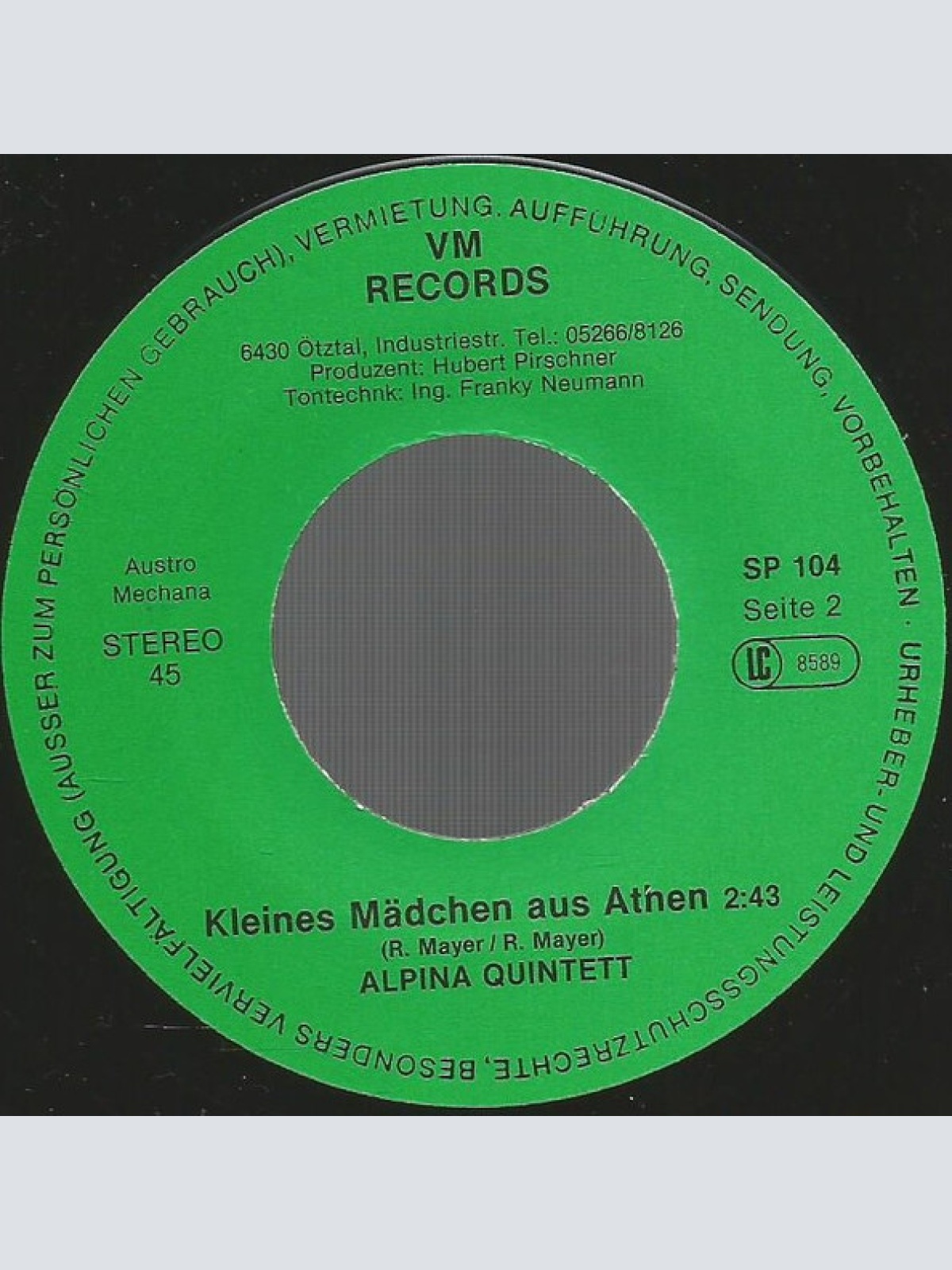 Vinyl / Alpina Quintett - Der Jonatan