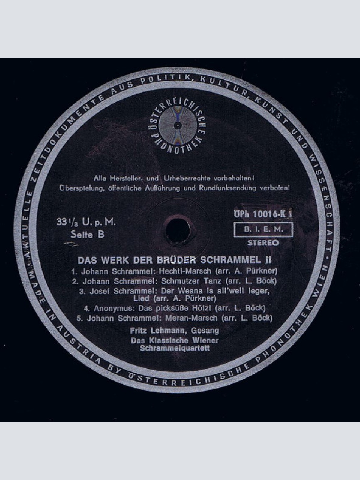 Vinyl / Das Klassische Wiener Schrammelquartett - Das Werk Der Brüder Schrammel