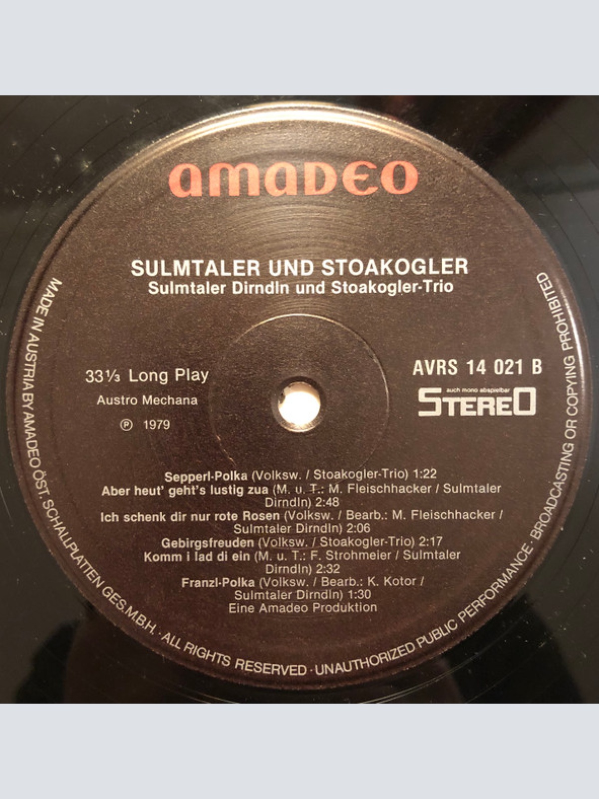 Vinyl / Sulmtaler Dirndln, Stoakoglertrio* - Sulmtaler Dirndln - Stoakoglertrio