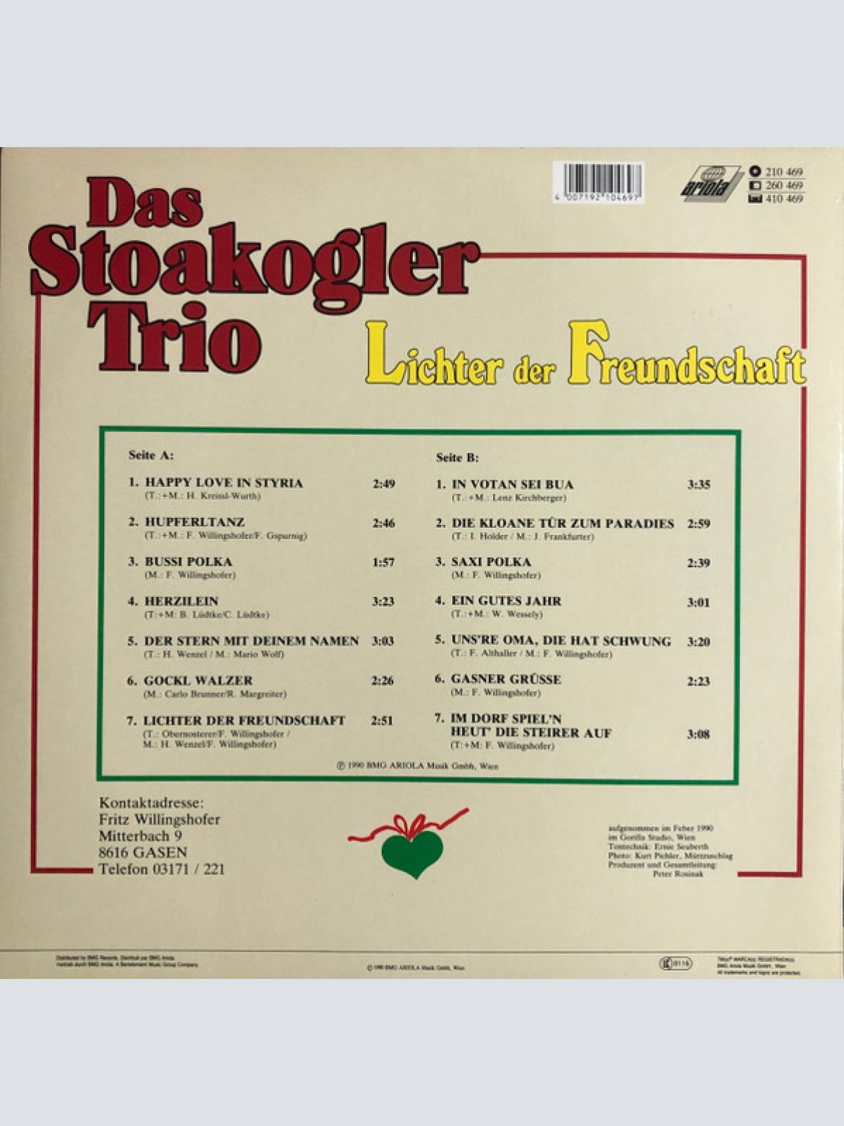 Vinyl / Das Stoakogler Trio* - Lichter Der Freundschaft