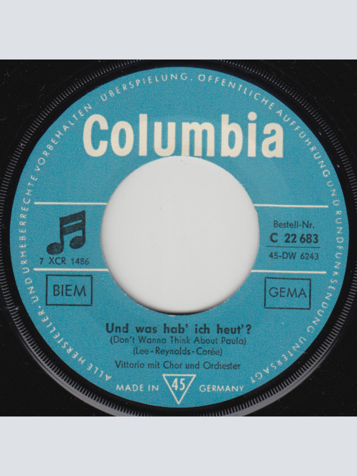 Vinyl / Vittorio* - Jeder Weg, Den Ich Geh' / Und Was Hab' Ich Heut'?