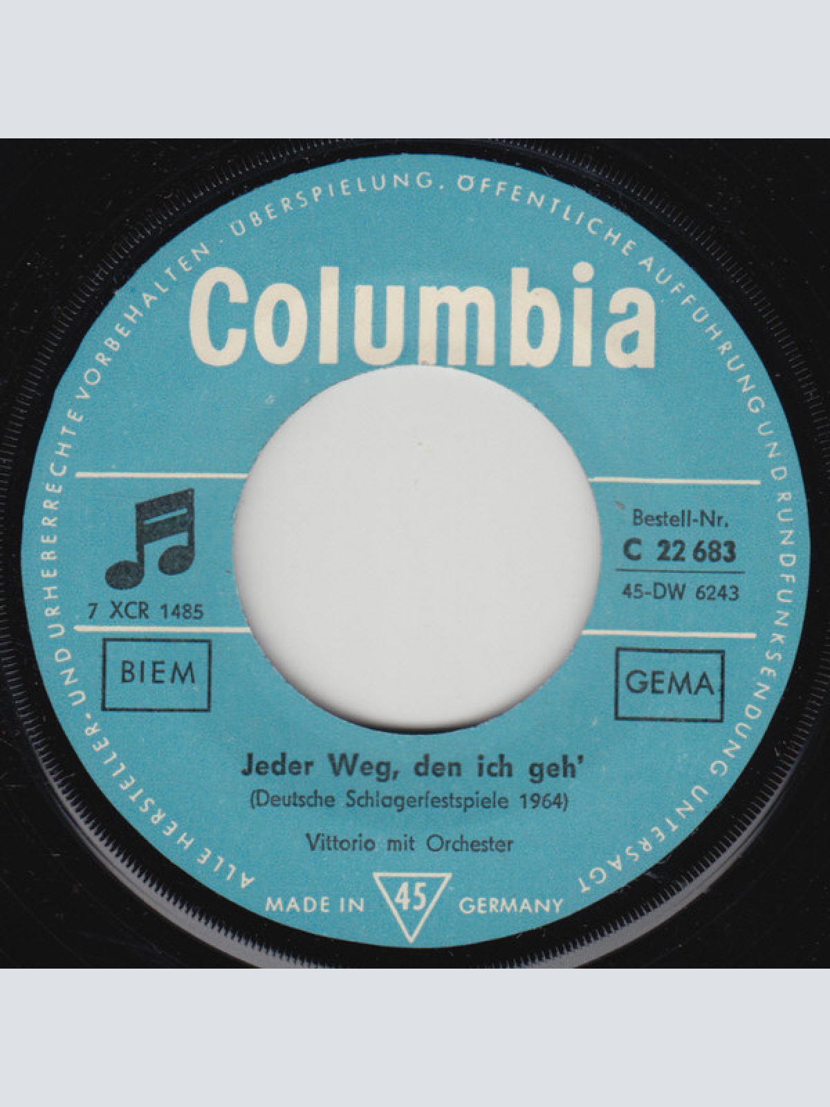 Vinyl / Vittorio* - Jeder Weg, Den Ich Geh' / Und Was Hab' Ich Heut'?