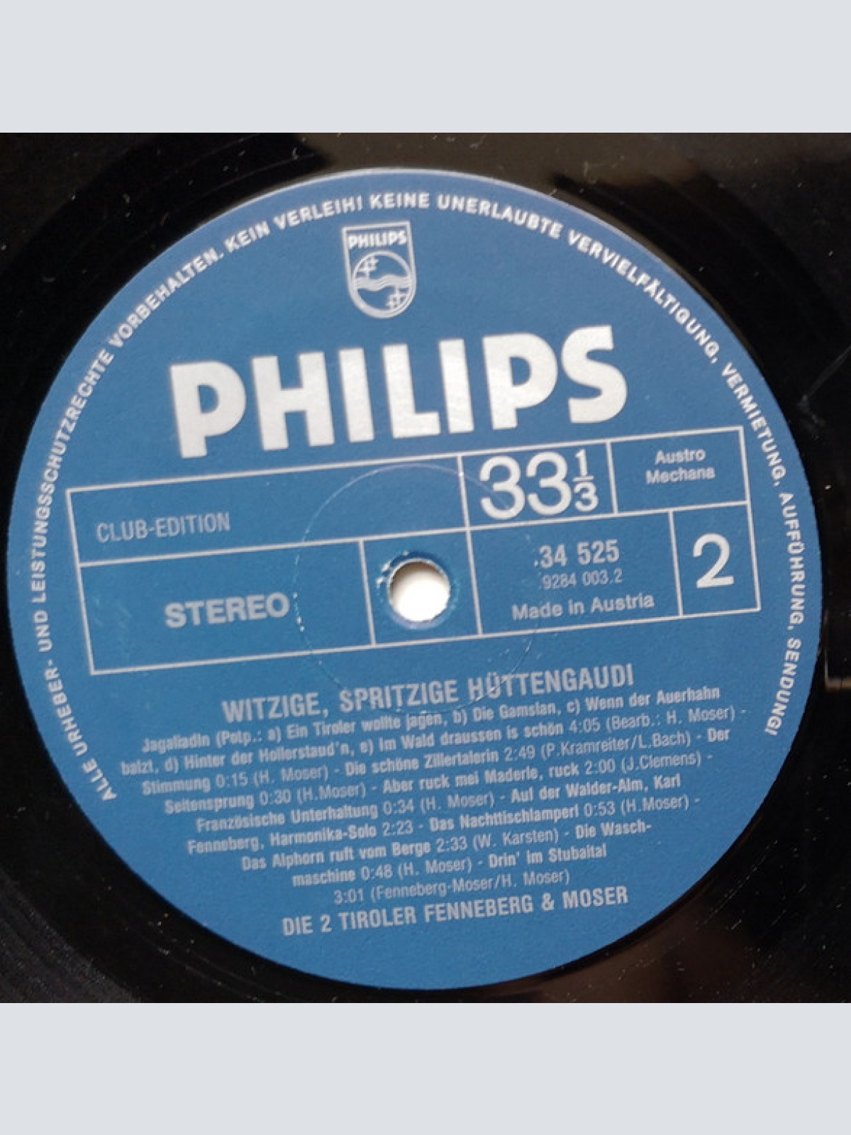 Vinyl / Die 2 Tiroler Fenneberg & Moser* - Witzig, Spritzige Hüttengaudi