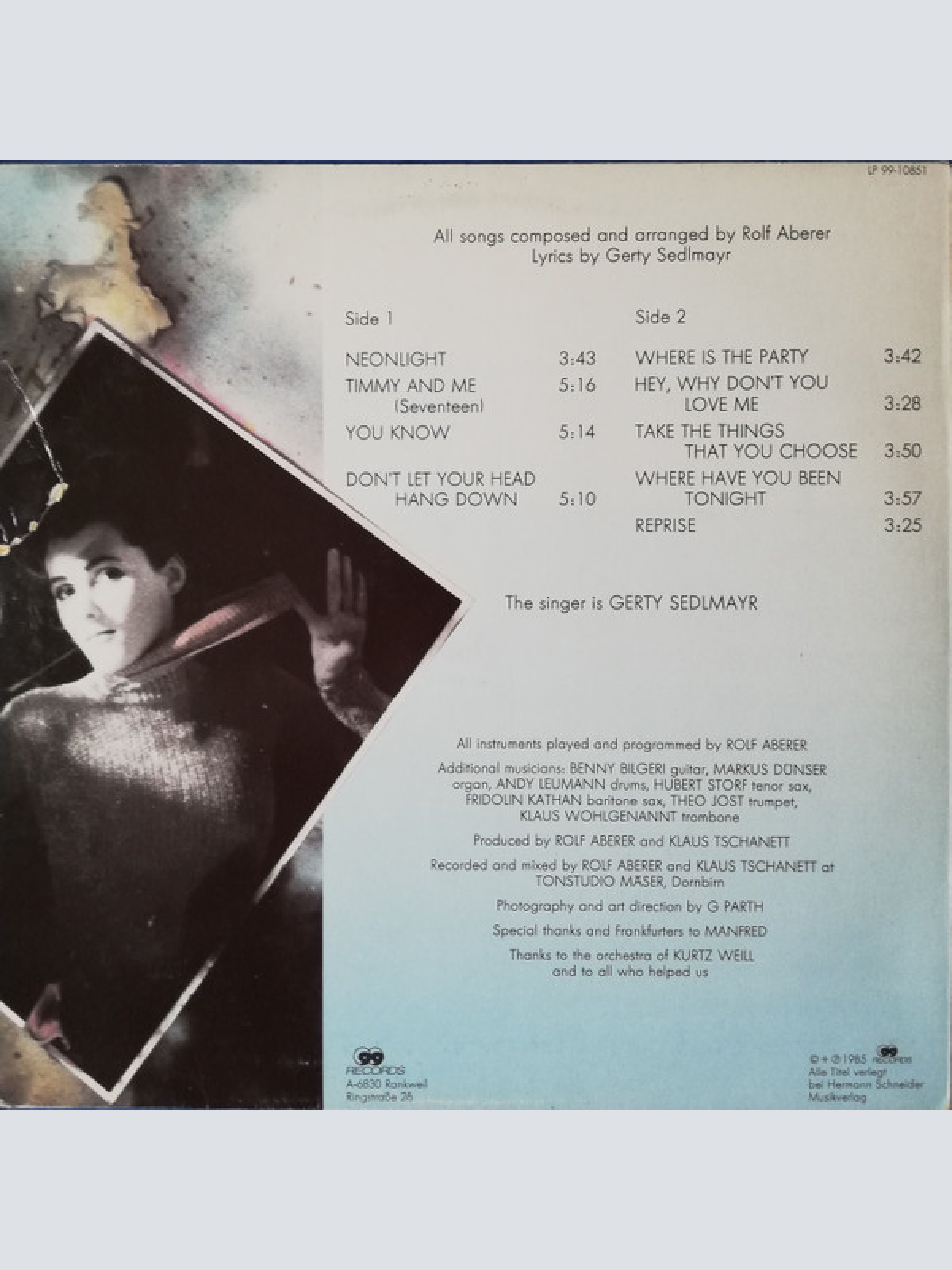 Vinyl / Gerty Sedlmayr - Welcome Home Boys