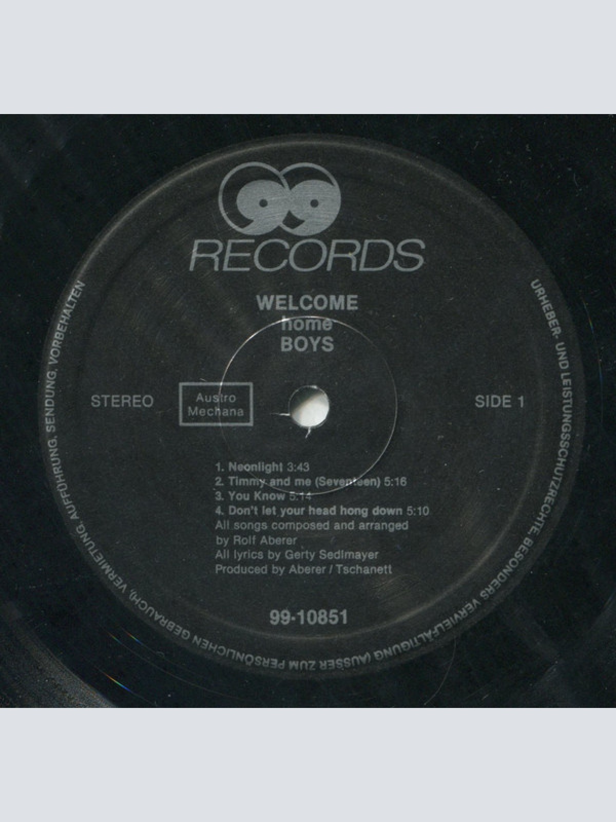 Vinyl / Gerty Sedlmayr - Welcome Home Boys
