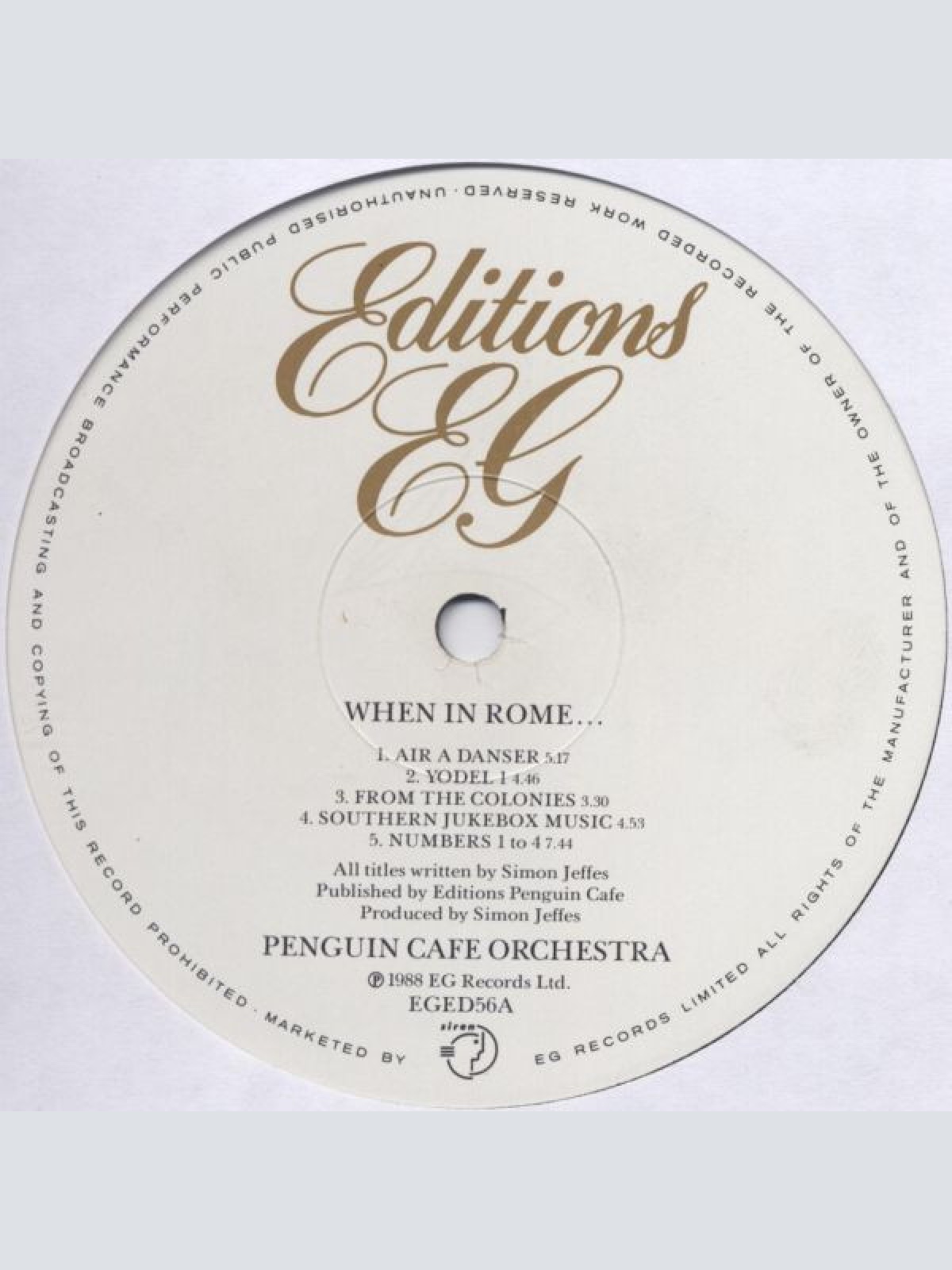 Vinyl / Penguin Cafe Orchestra - When In Rome...