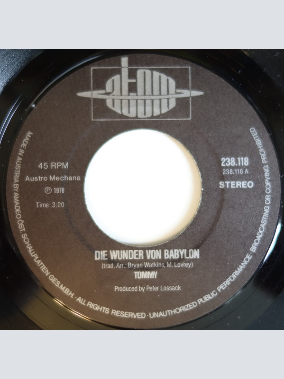 Vinyl / Tommy (7) - Die Wunder Von Babylon (Rivers Of Babylon)