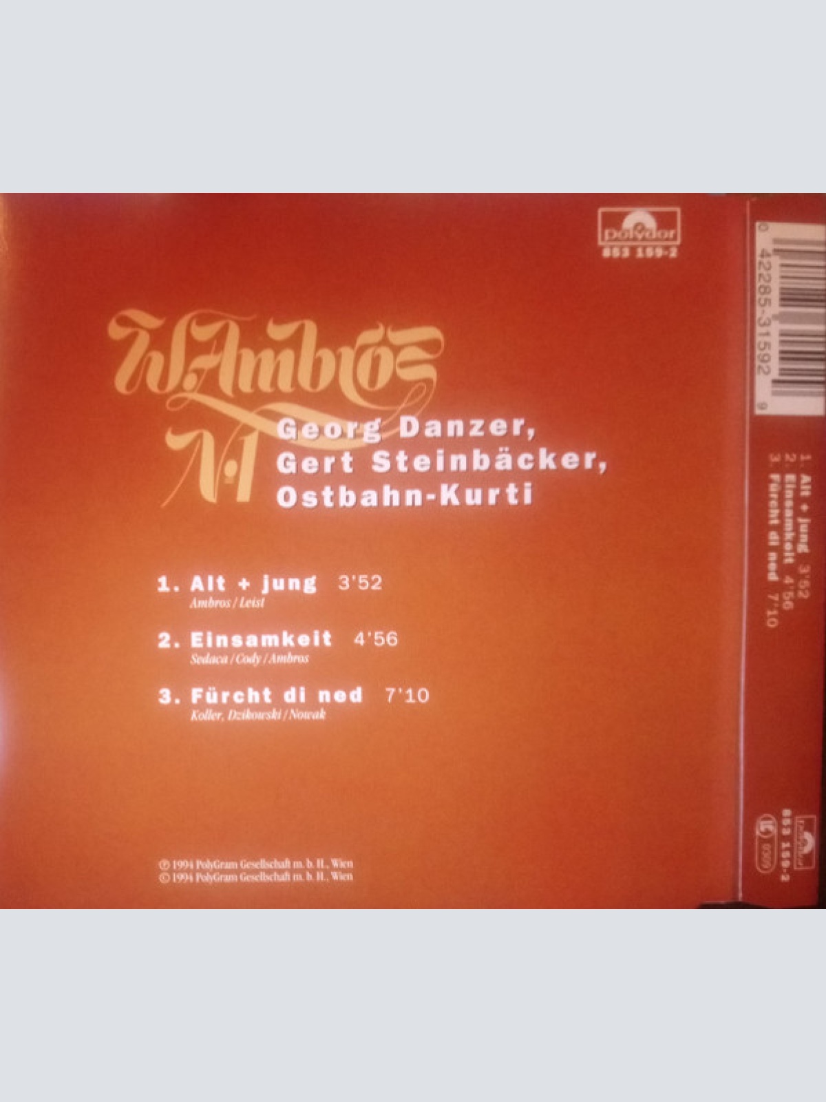 CD / W. Ambros*, № 1*, Georg Danzer, Gert Steinbäcker, Ostbahn-Kurti* - Alt + Jung