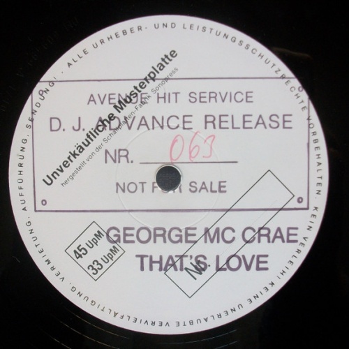 Vinyl / George McCrae - That's Love