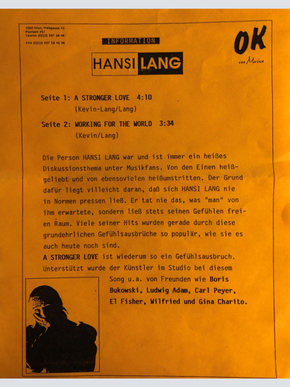 Vinyl / Hansi Lang - A Stronger Love