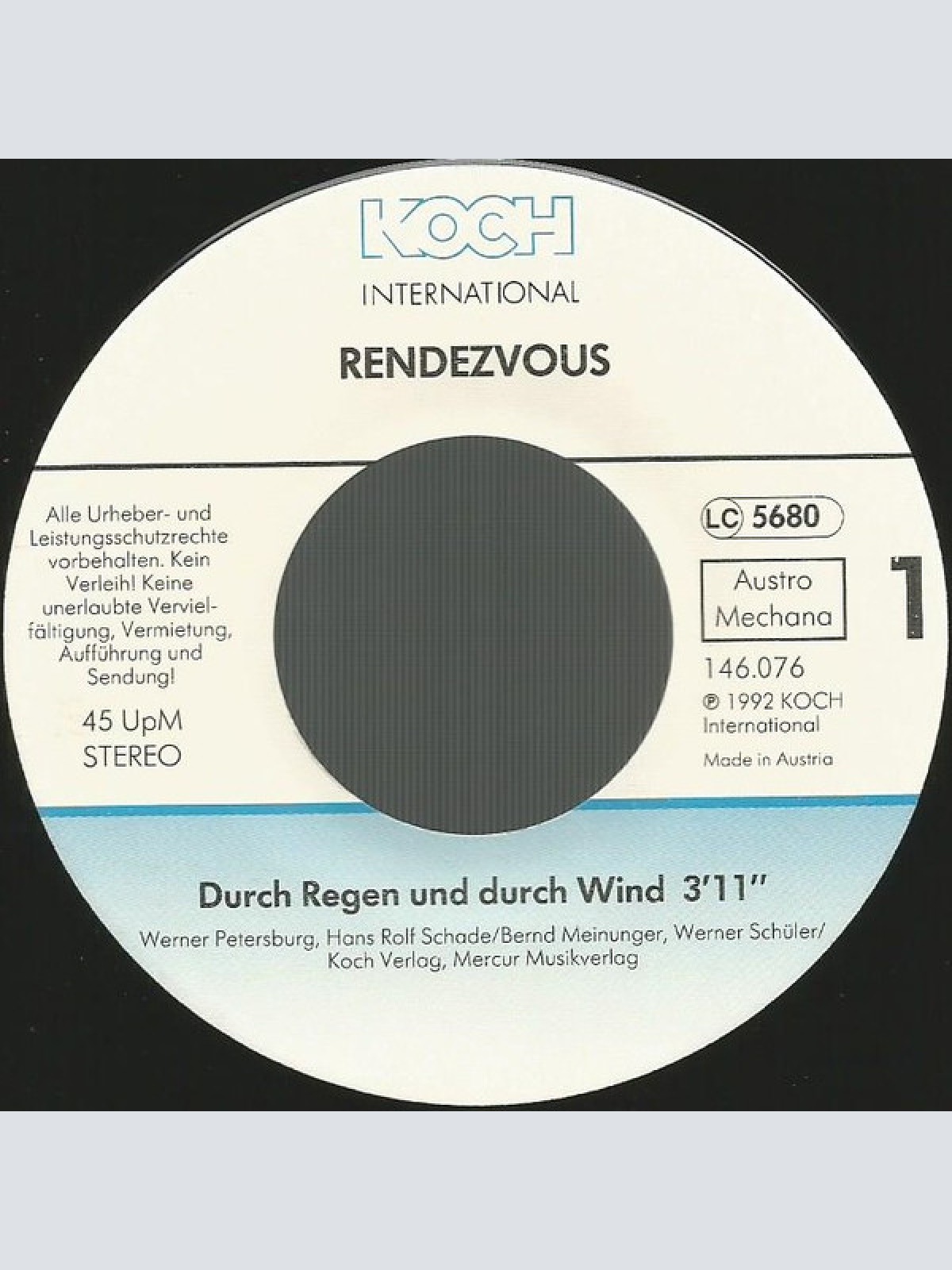 Vinyl / Rendezvous - Durch Regen Und Durch Wind