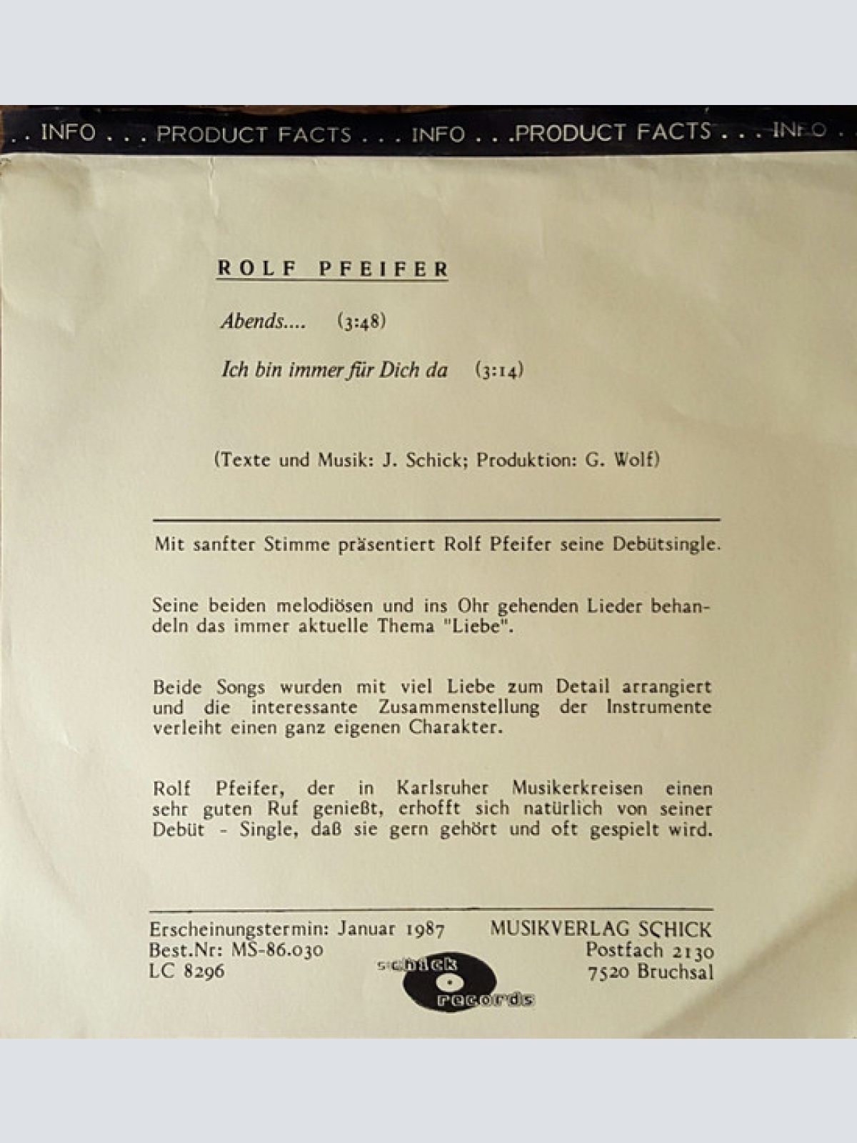 Vinyl / Rolf Pfeifer - Abends....