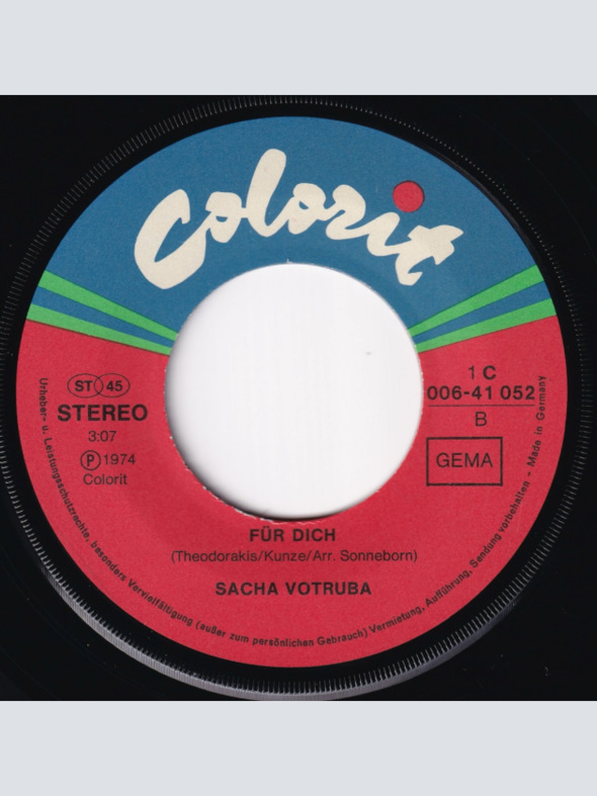 Vinyl / Sacha Votruba - Mama Mia (Dieses Mädchen Ist So Schön)