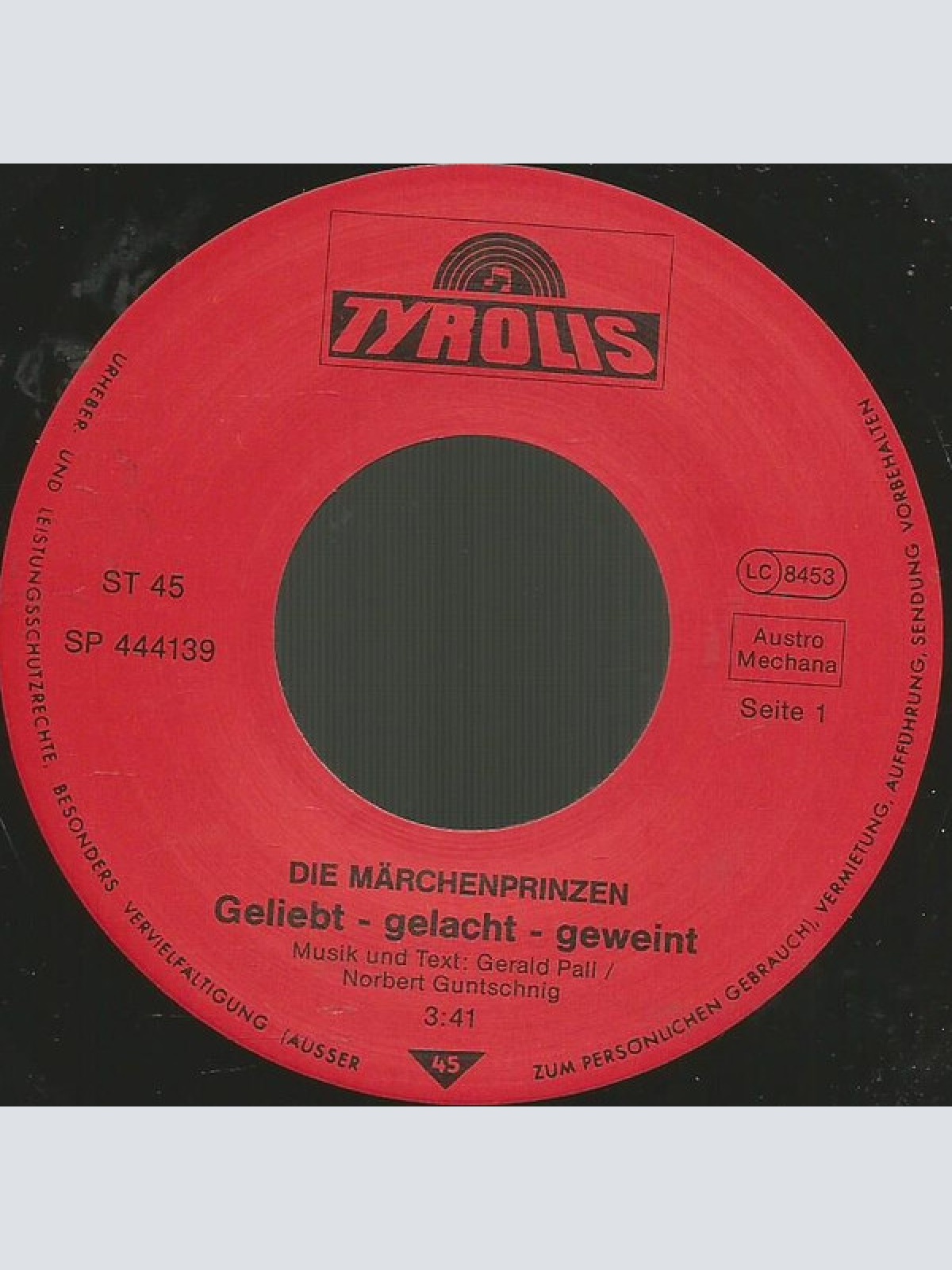 Vinyl / Die Märchenprinzen - Geliebt - Gelacht - Geweint / Bunter Schmetterling