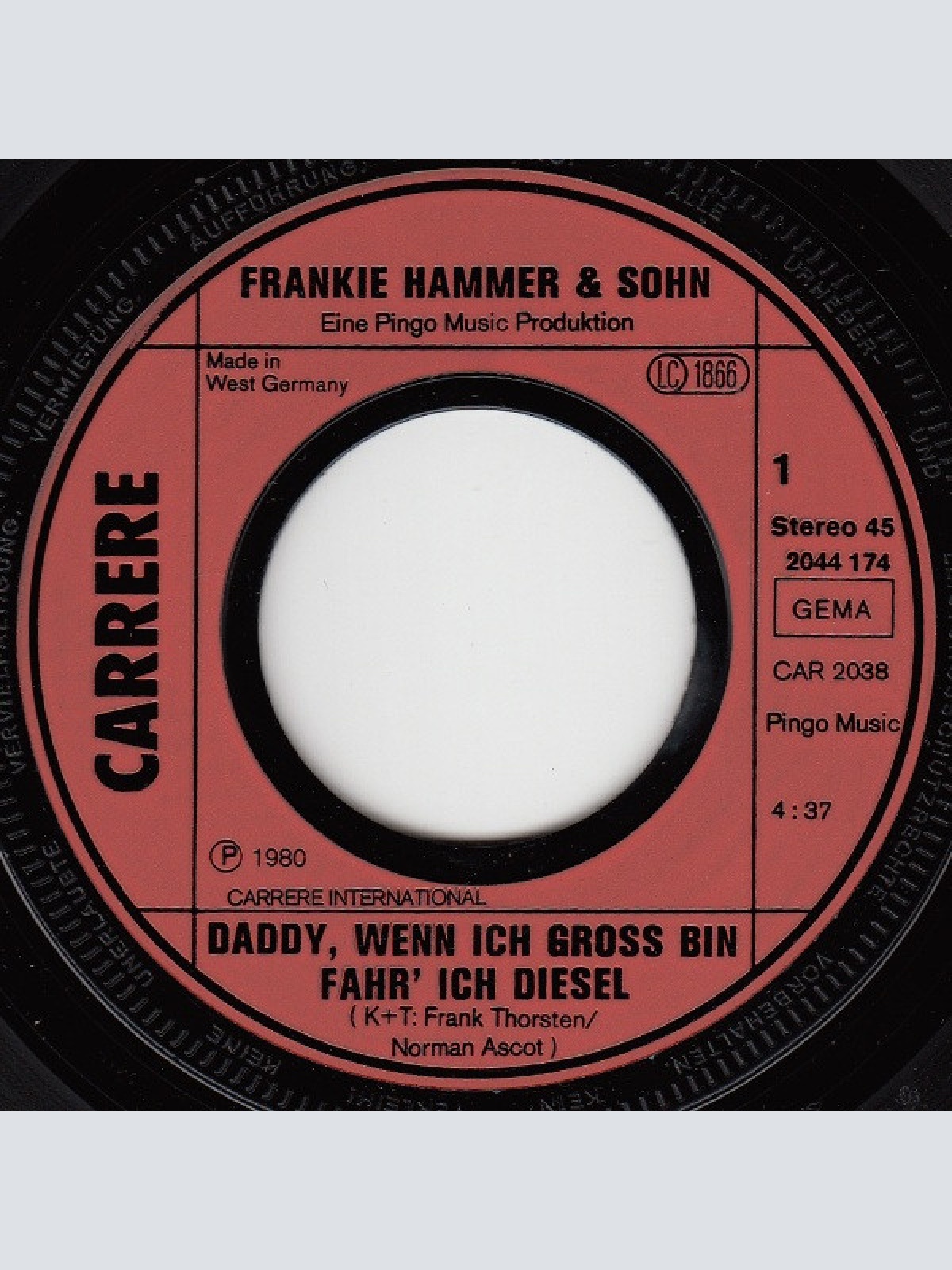 Vinyl / Frankie Hammer & Sohn - Daddy, Wenn Ich Groß Bin Fahr Ich Diesel