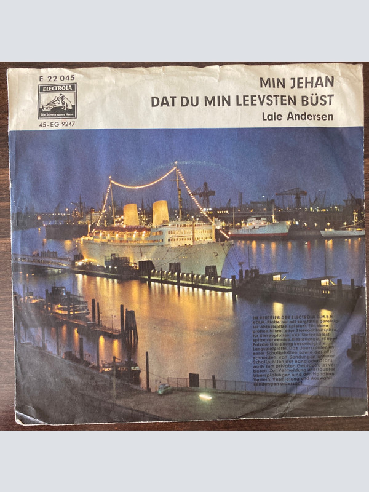 Vinyl / Lale Andersen - Min Jehan / Dat Du Min Leevsten Büst
