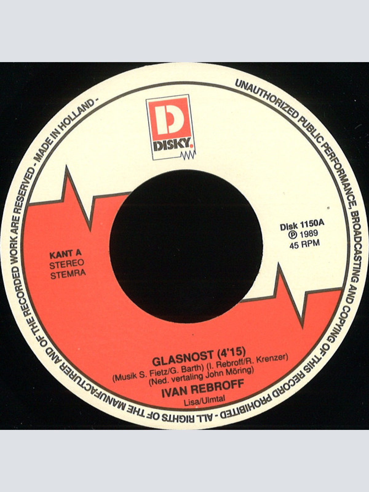 Vinyl / Ivan Rebroff - Glasnost / Perestroika