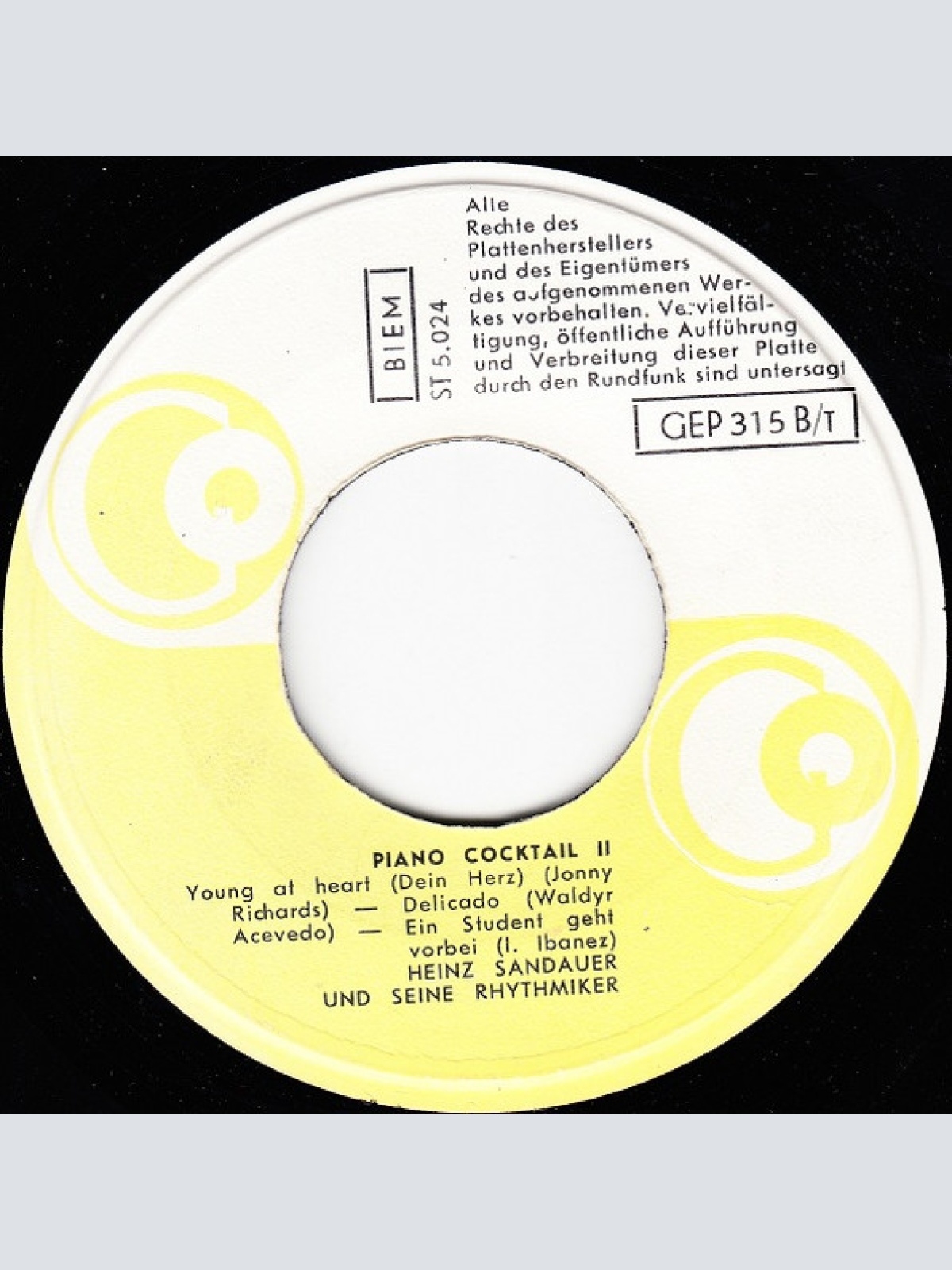 Vinyl / Heinz Sandauer Und Seine Rhythmiker* - Piano-Cocktail II