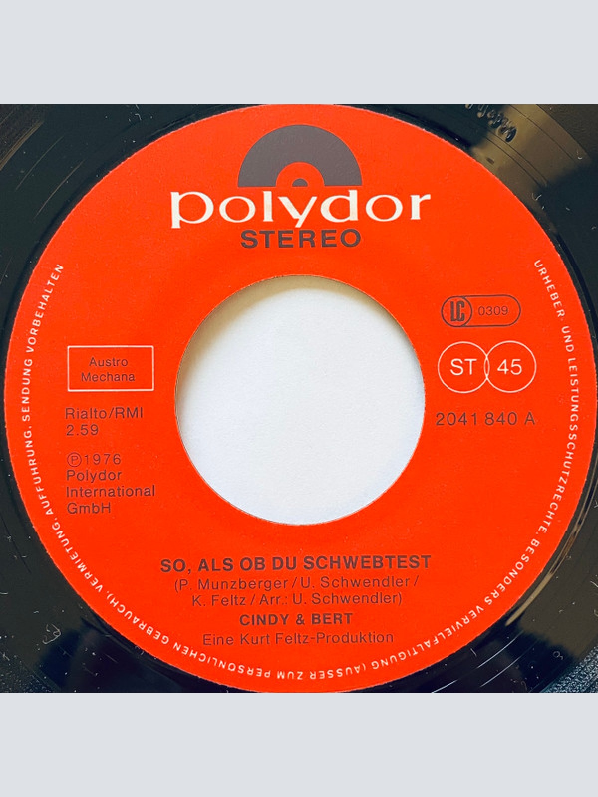 Vinyl / Cindy & Bert - So, Als Ob Du Schwebtest