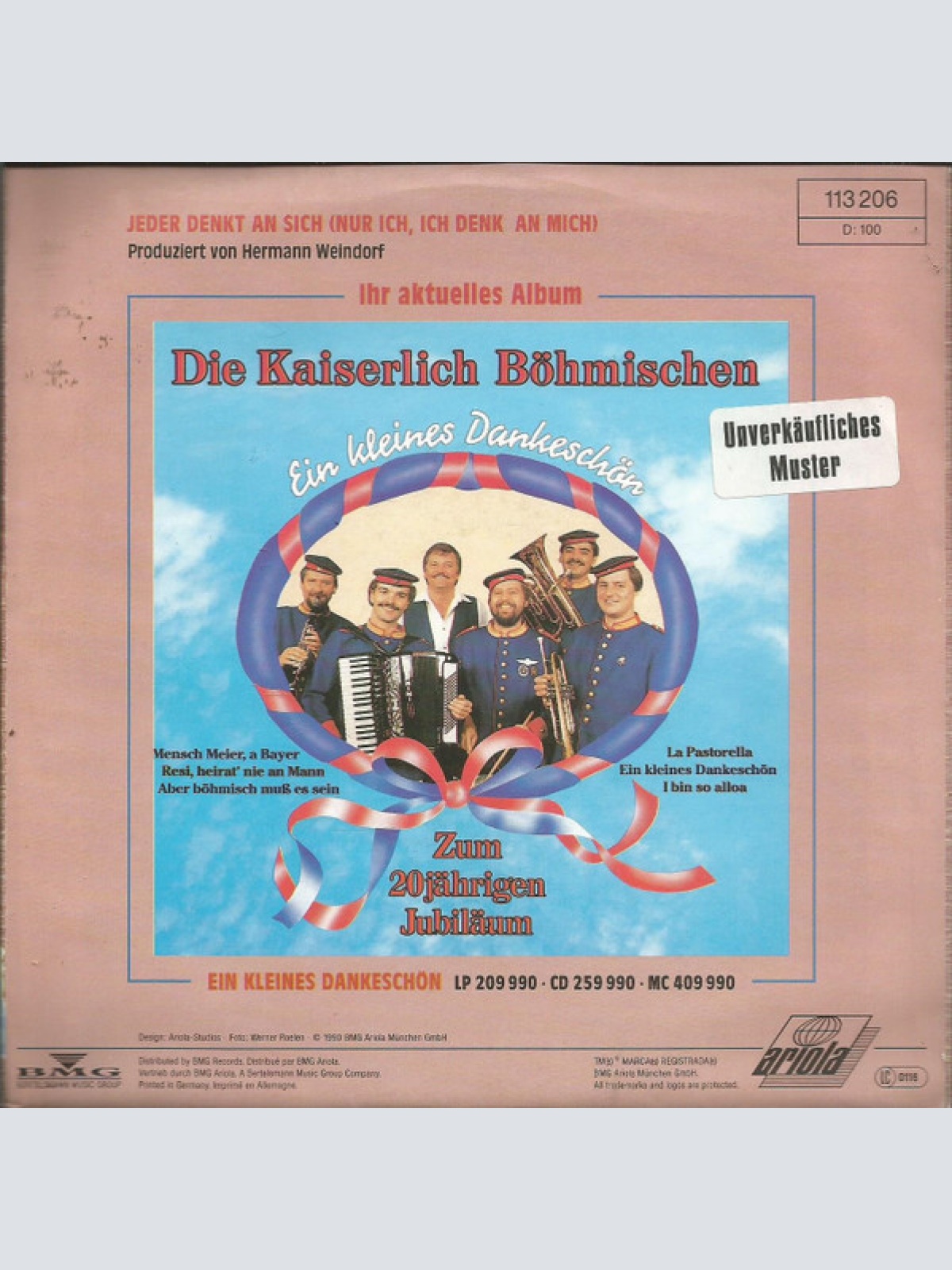 Vinyl / Die Kaiserlich Böhmischen - Jeder Denkt An Sich (Nur Ich, Ich Denk An Mich)