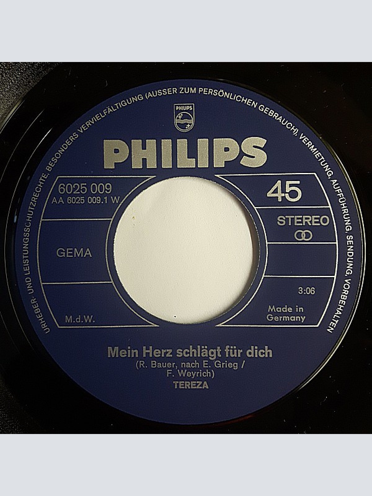 Vinyl / Tereza* - Mein Herz Schlägt Für Dich / Du Sollst Den Weg Mir Zeigen