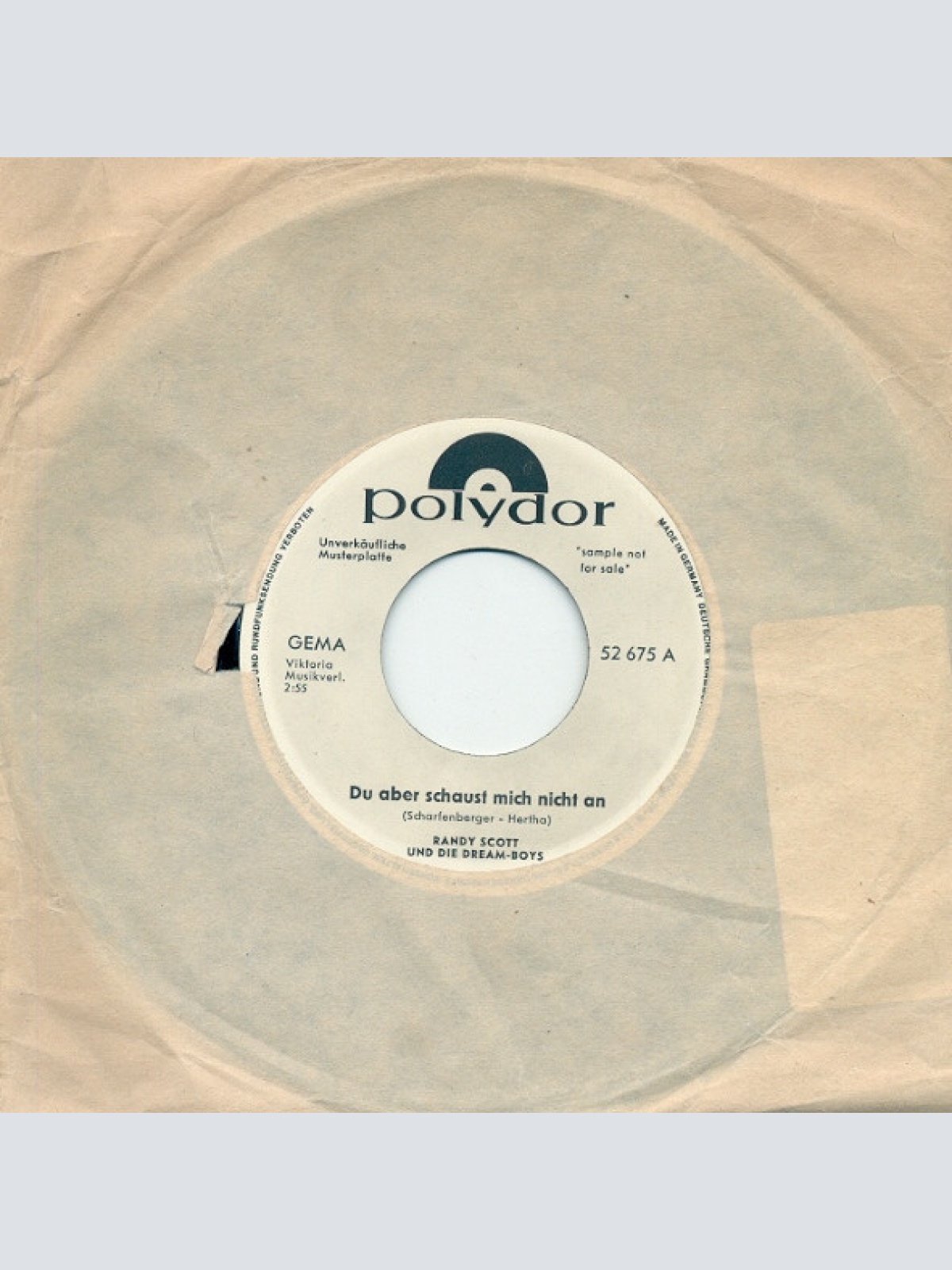 Vinyl / Randy Scott Und Die Dream-Boys - Du Aber Schaust Mich Nicht An