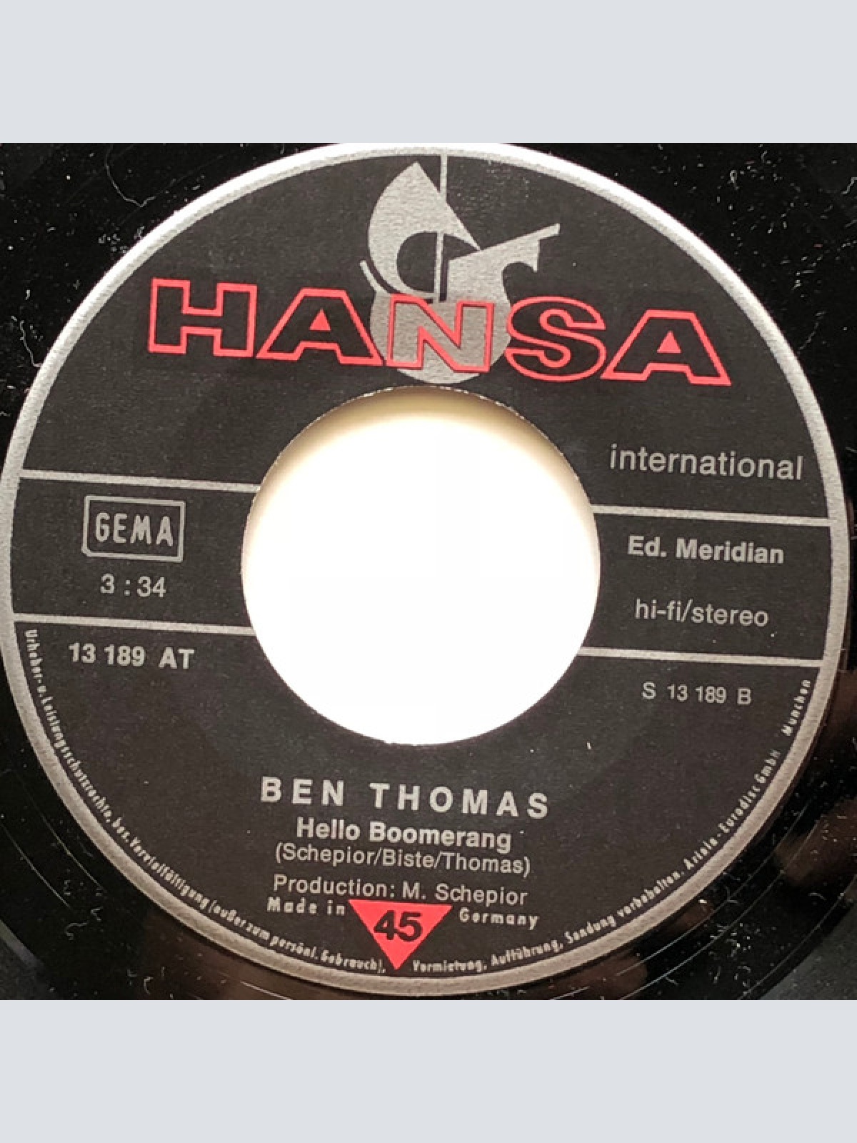 Vinyl / Ben Thomas (2) - America / Hello Boomerang