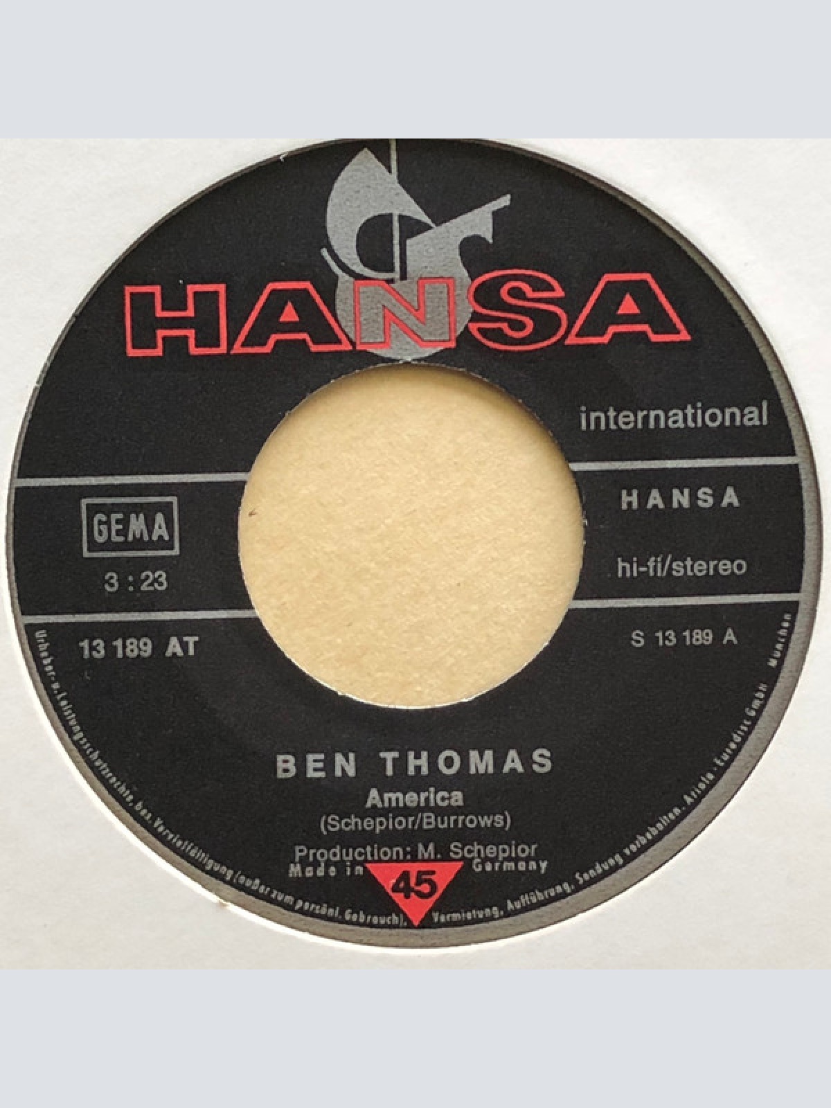 Vinyl / Ben Thomas (2) - America / Hello Boomerang