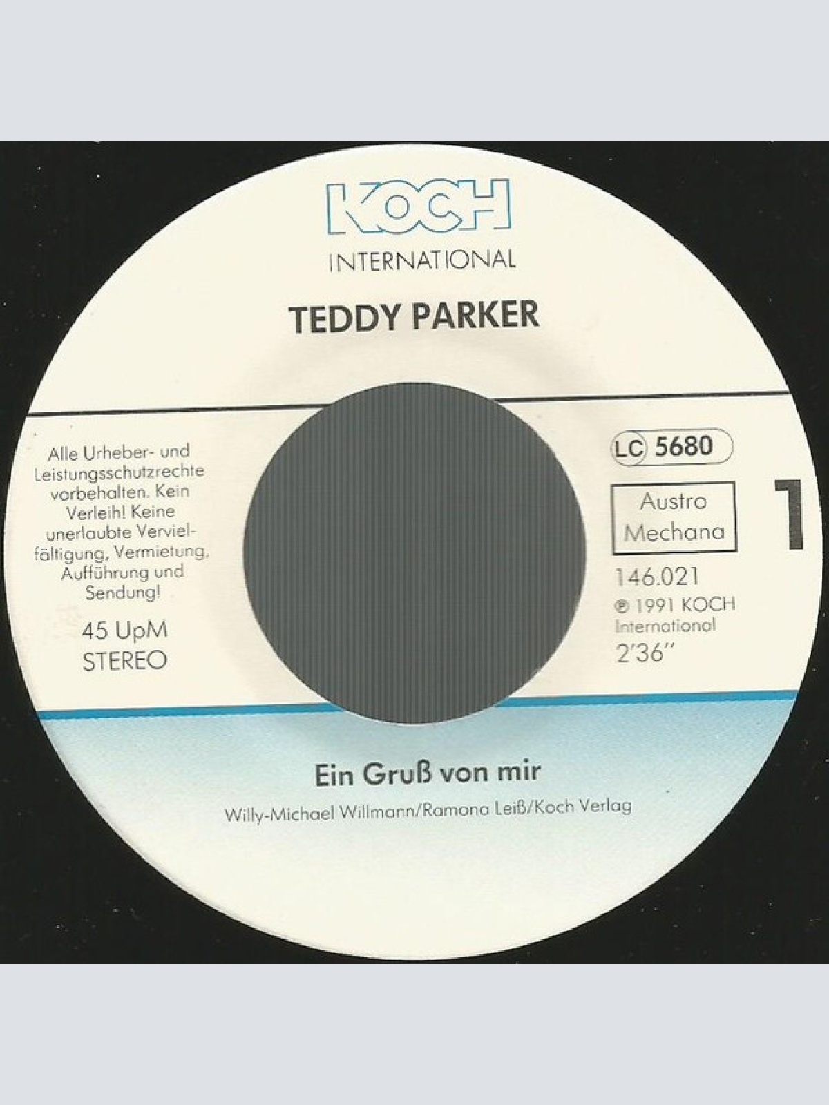Vinyl / Teddy Parker - Ein Gruss Von Mir