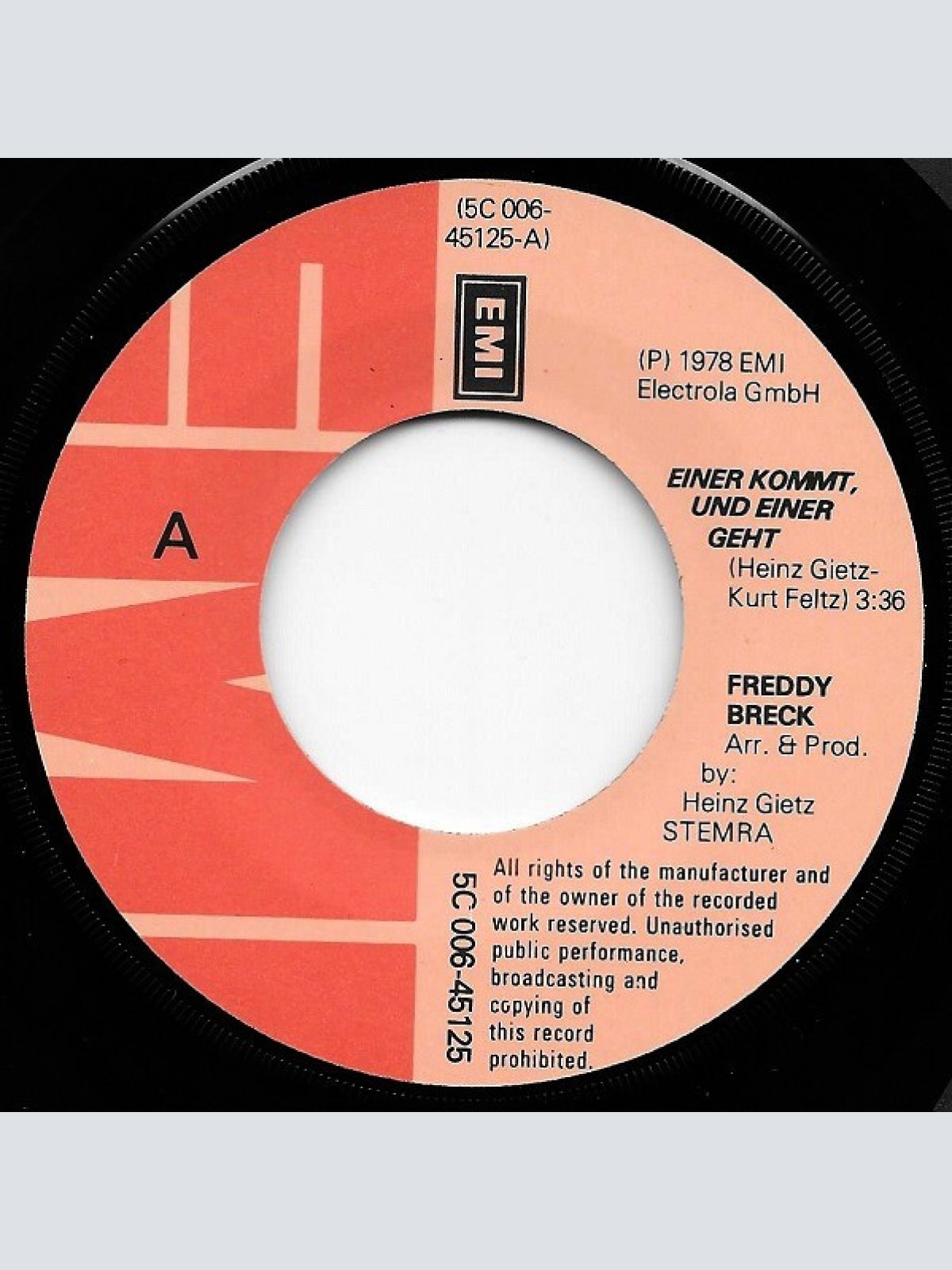 Vinyl / Freddy Breck - Einer Kommt, Und Einer Geht / Annabell