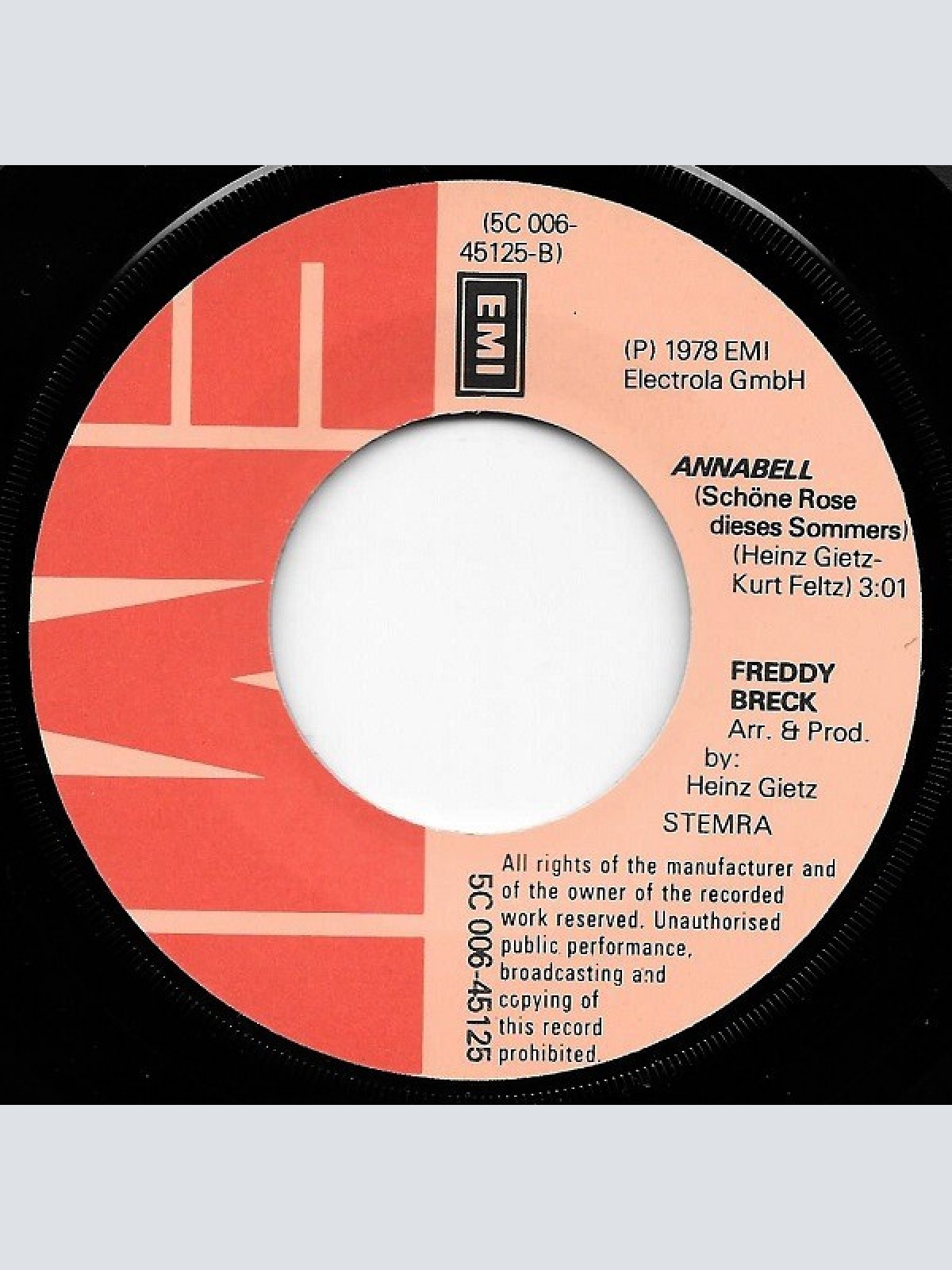 Vinyl / Freddy Breck - Einer Kommt, Und Einer Geht / Annabell