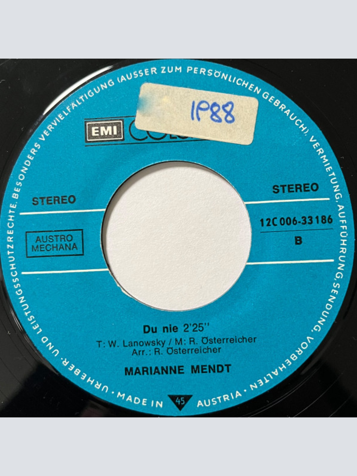 Vinyl / Marianne Mendt - Ich Lache Tränen, Wenn Du Lügst