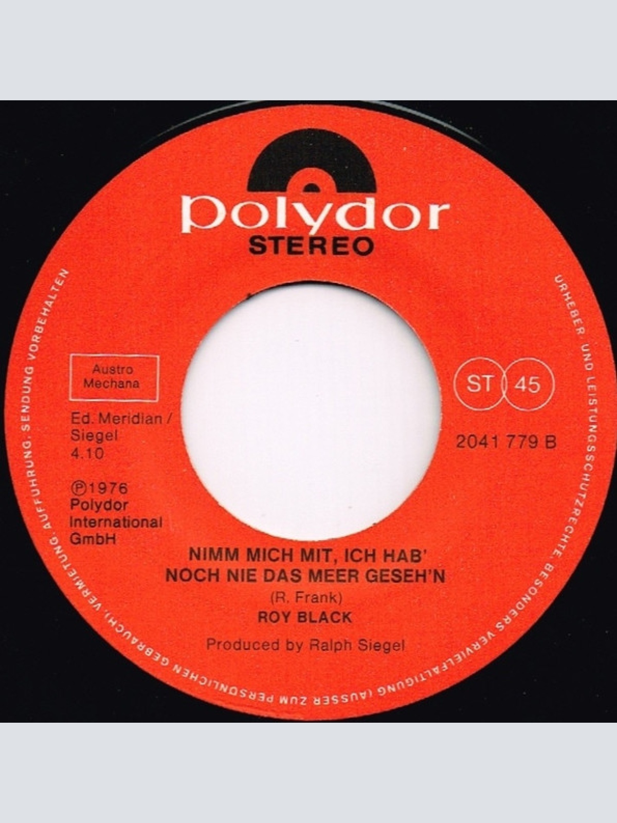 Vinyl / Roy Black - Liebt Er Dich Wie Ich Dich Liebe / Nimm Mich Mit, Ich Hab' Noch Nie Das Meer Geseh'n