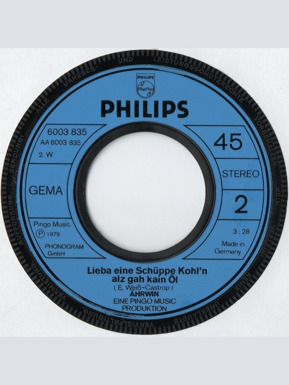 Vinyl / Ährwin - Auf Meine Schwatt'n Berge Liecht Kain Schnee