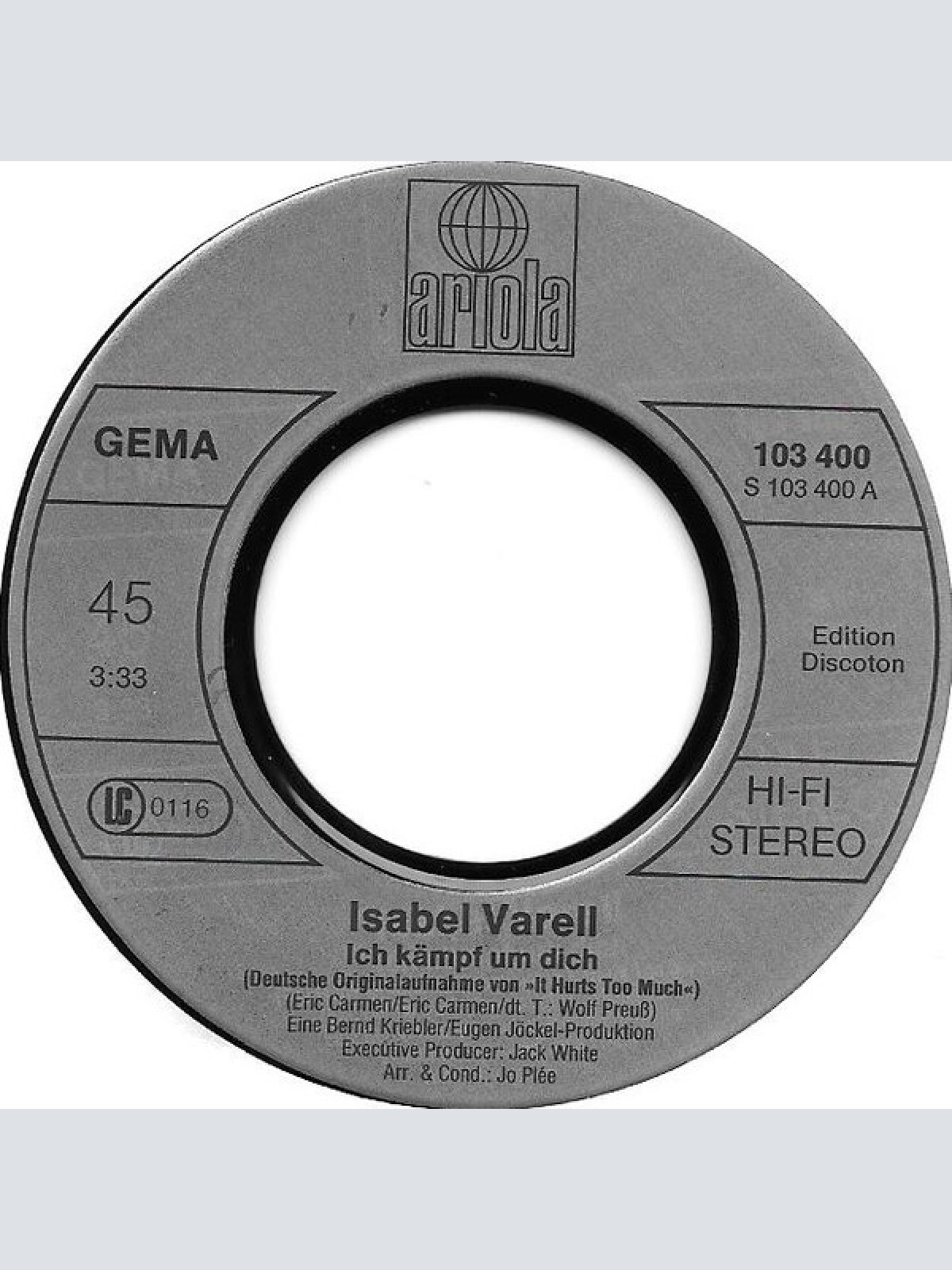 Vinyl / Isabel Varell - Ich Kämpf Um Dich