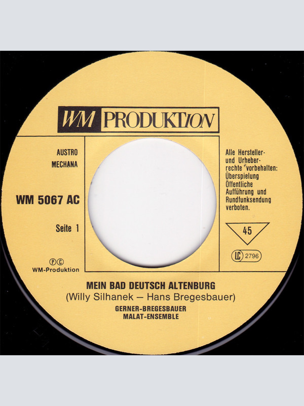 Vinyl / Duo Gerner-Bregesbauer Mit Dem Malat-Ensemble - Mein Bad Deutsch-Altenburg
