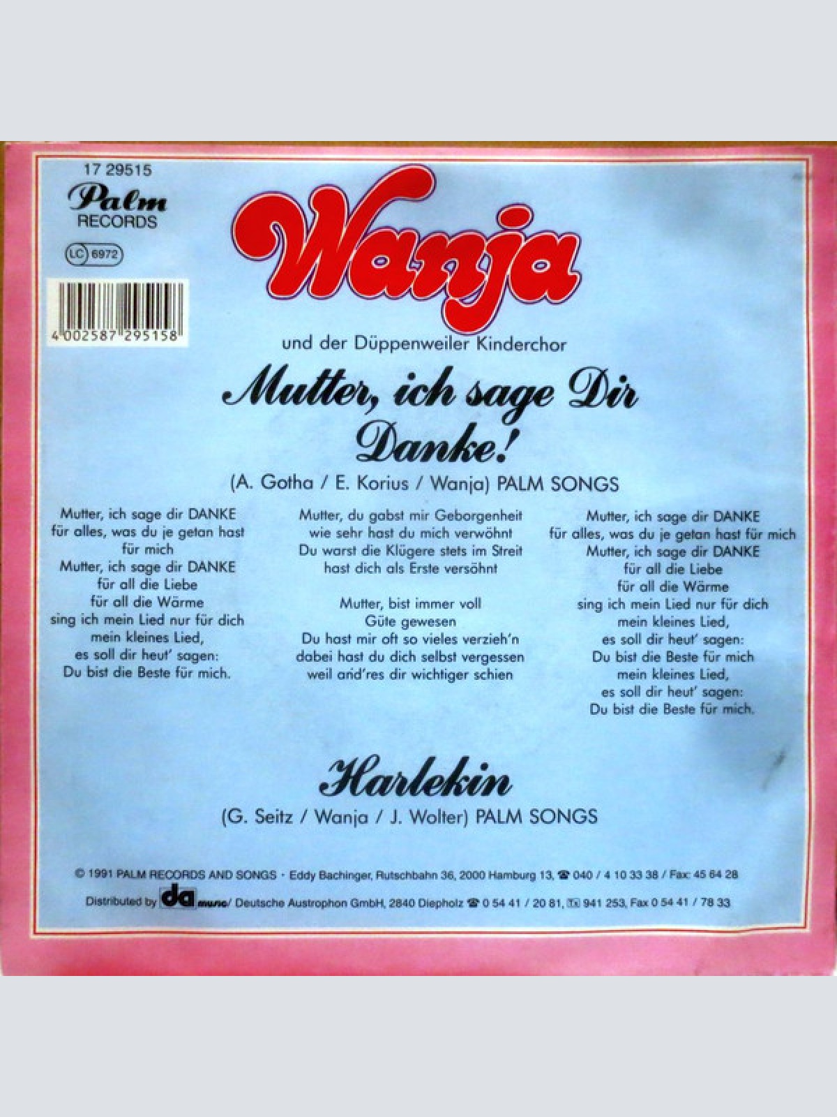 Vinyl / Wanja (4) Und Der Düppenweiler Kinderchor* - Mutter, Ich Sage Dir Danke!