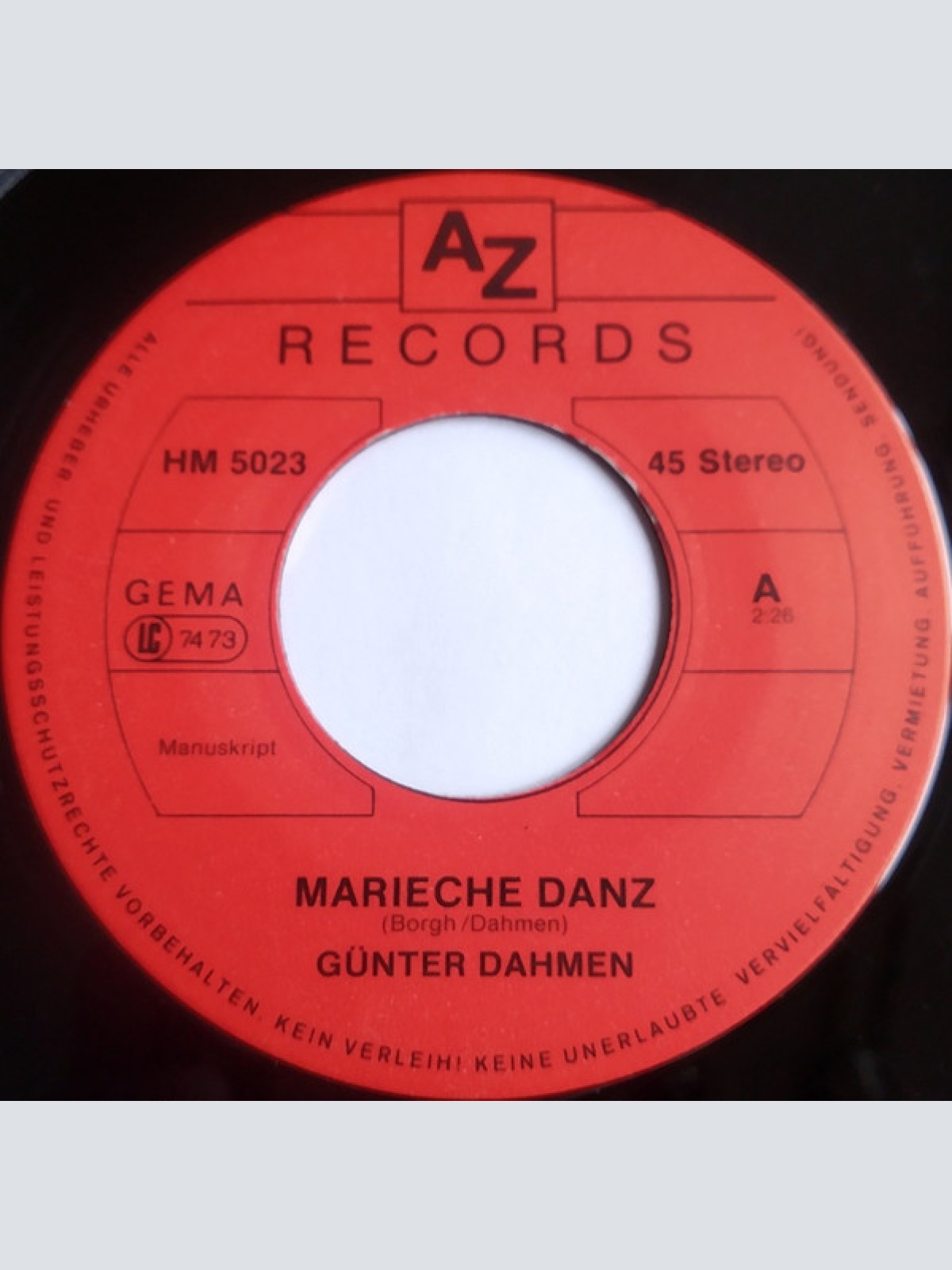Vinyl / Günter Dahmen - Marieche Danz / Rheinische Art