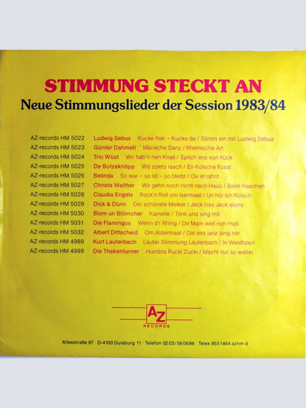 Vinyl / Günter Dahmen - Marieche Danz / Rheinische Art