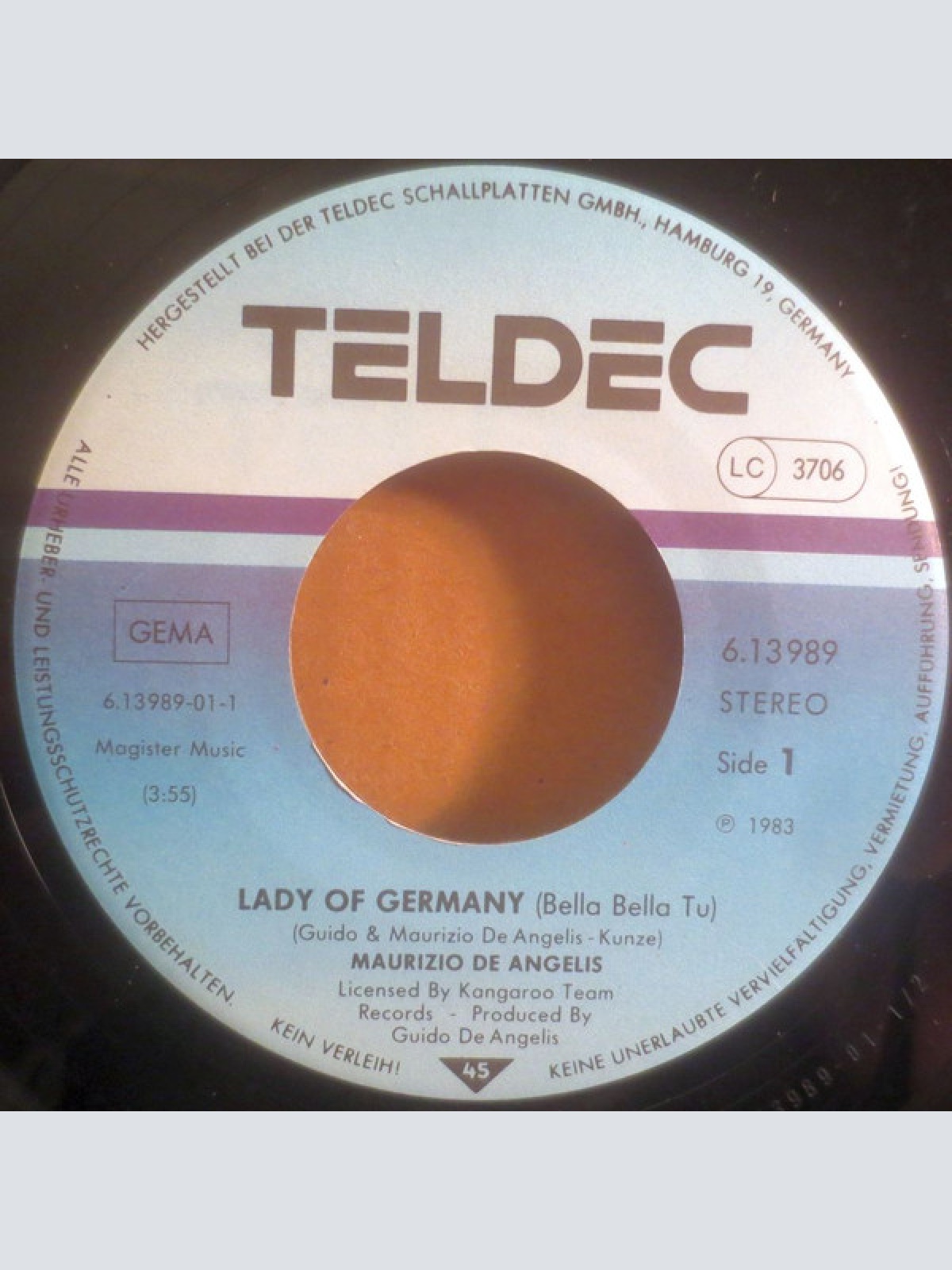 Vinyl / Maurizio De Angelis - Lady Of Germany (Bella Bella Tu)