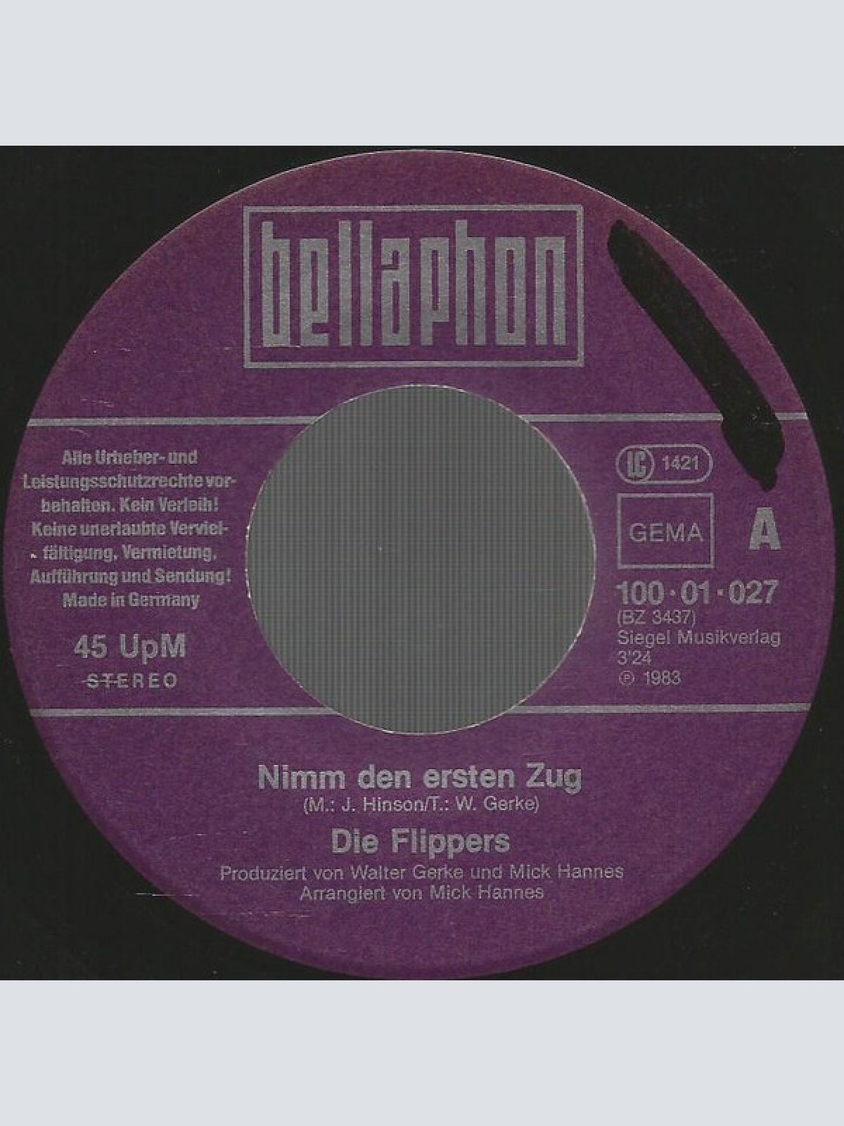 Vinyl / Die Flippers - Nimm  Den Ersten Zug