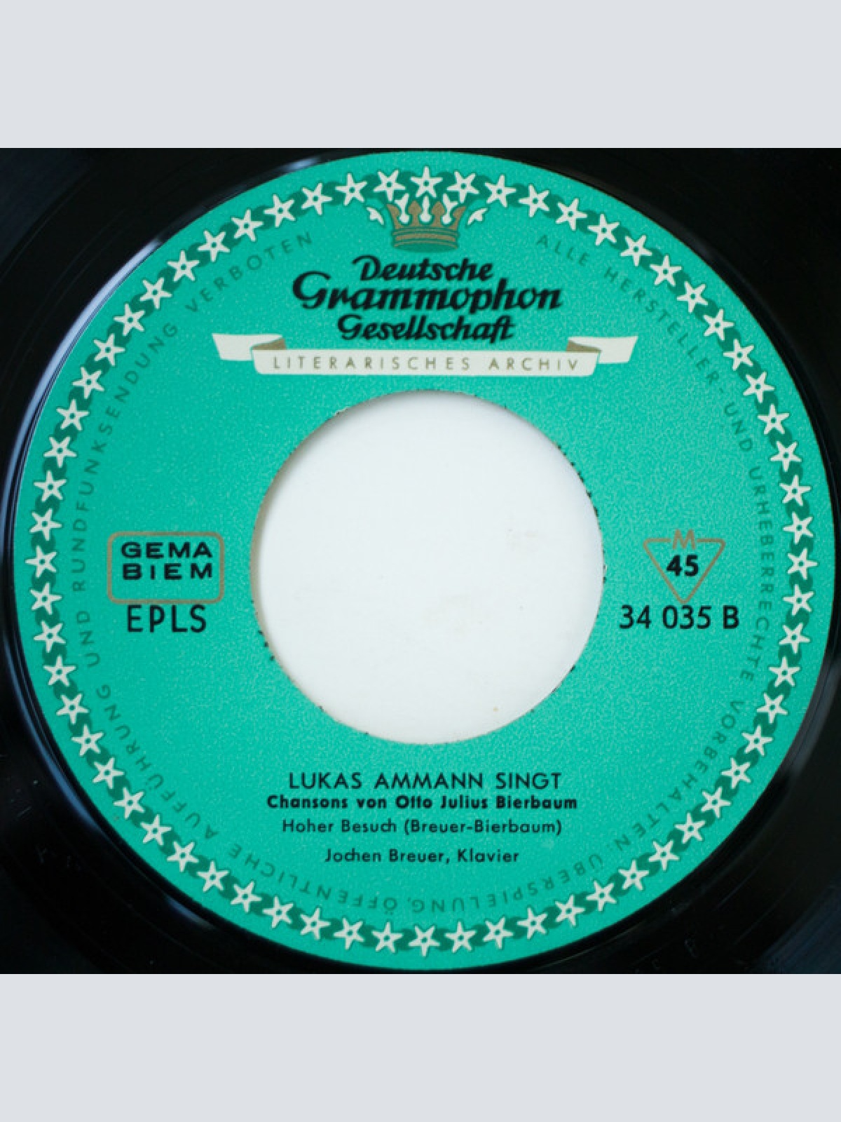 Vinyl / Lukas Ammann Singt 3 Chansons Von Otto Julius Bierbaum - Der Alte Orgelmann Singt