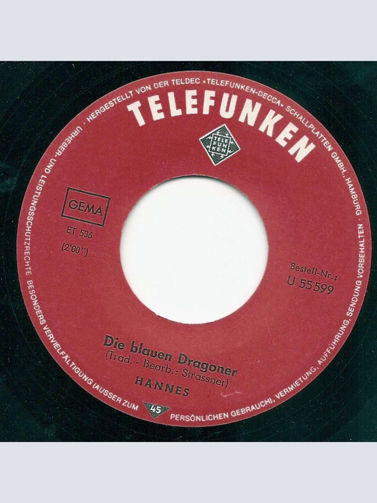 Vinyl / Hannes (26) - Die Blauen Dragoner / Ein Heller Und Ein Batzen