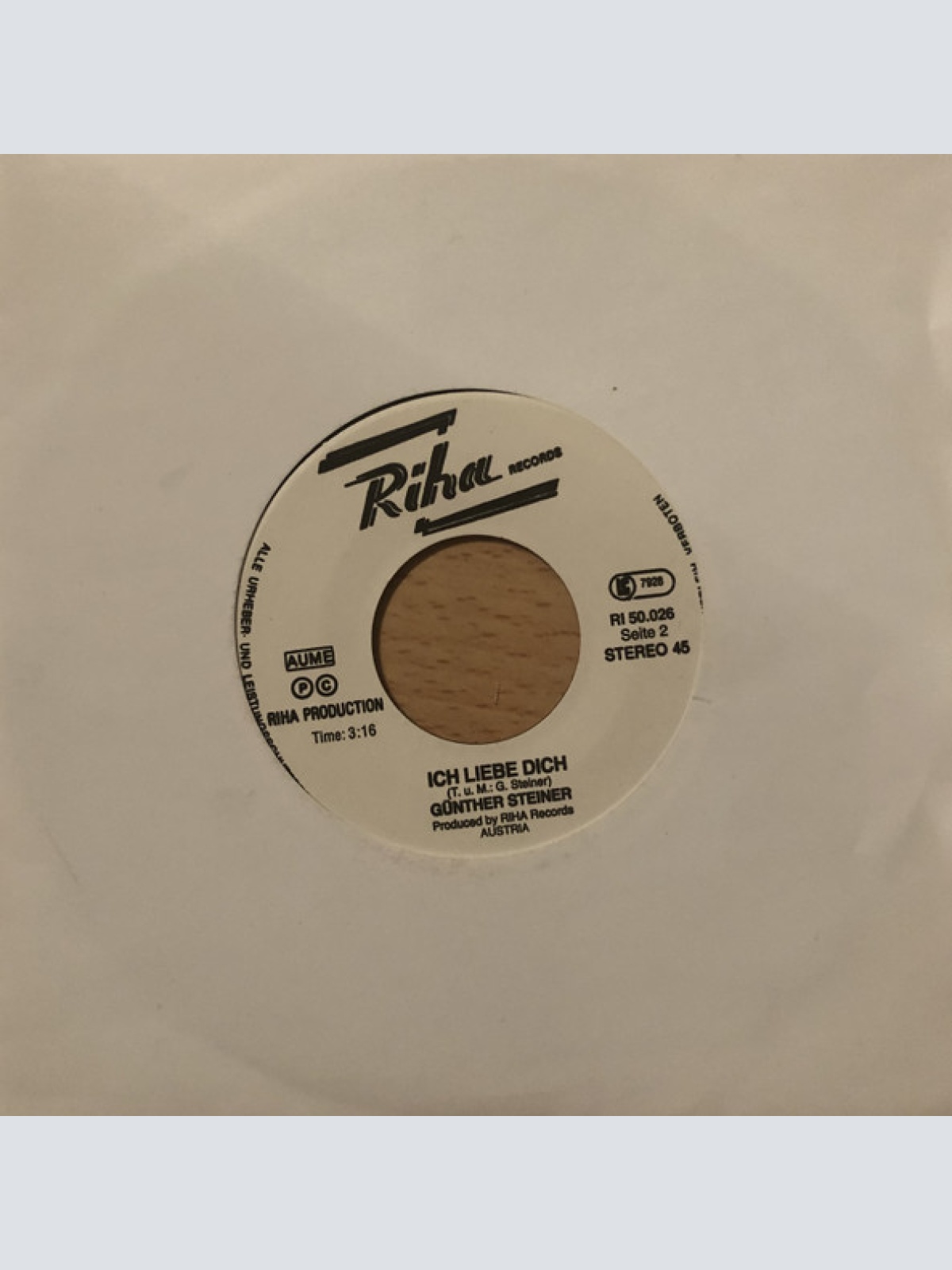 Vinyl / Günther Steiner (2) - Ich Liebe Dich / Piräeus