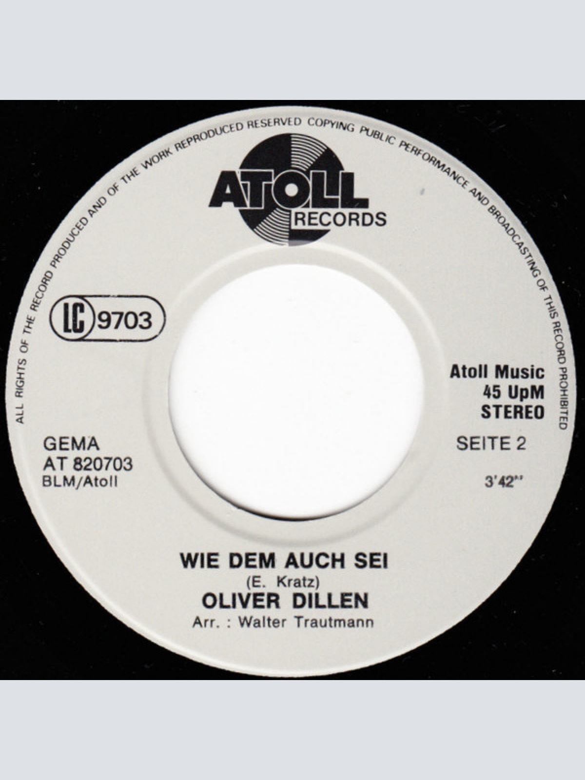 Vinyl / Oliver Dillen - Ist Es So Schwer / Wie Dem Auch Sei