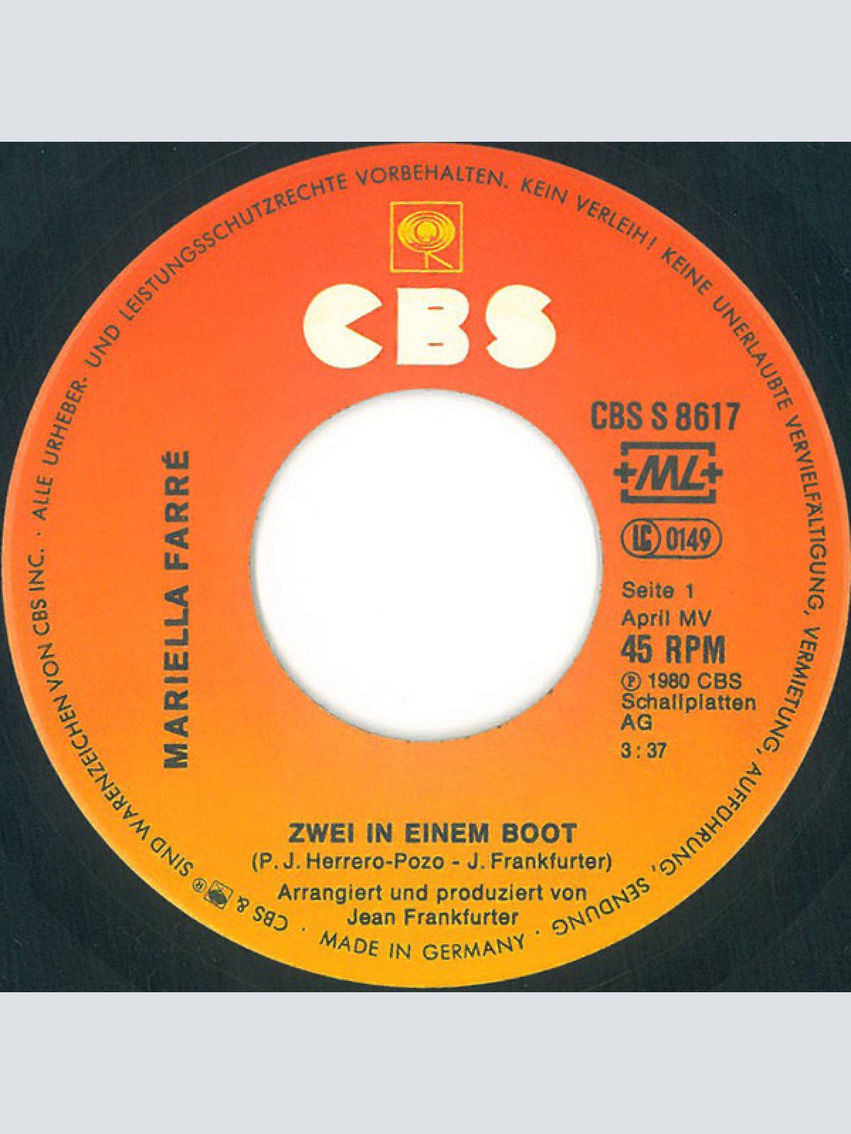 Vinyl / Mariella Farré - Zwei In Einem Boot