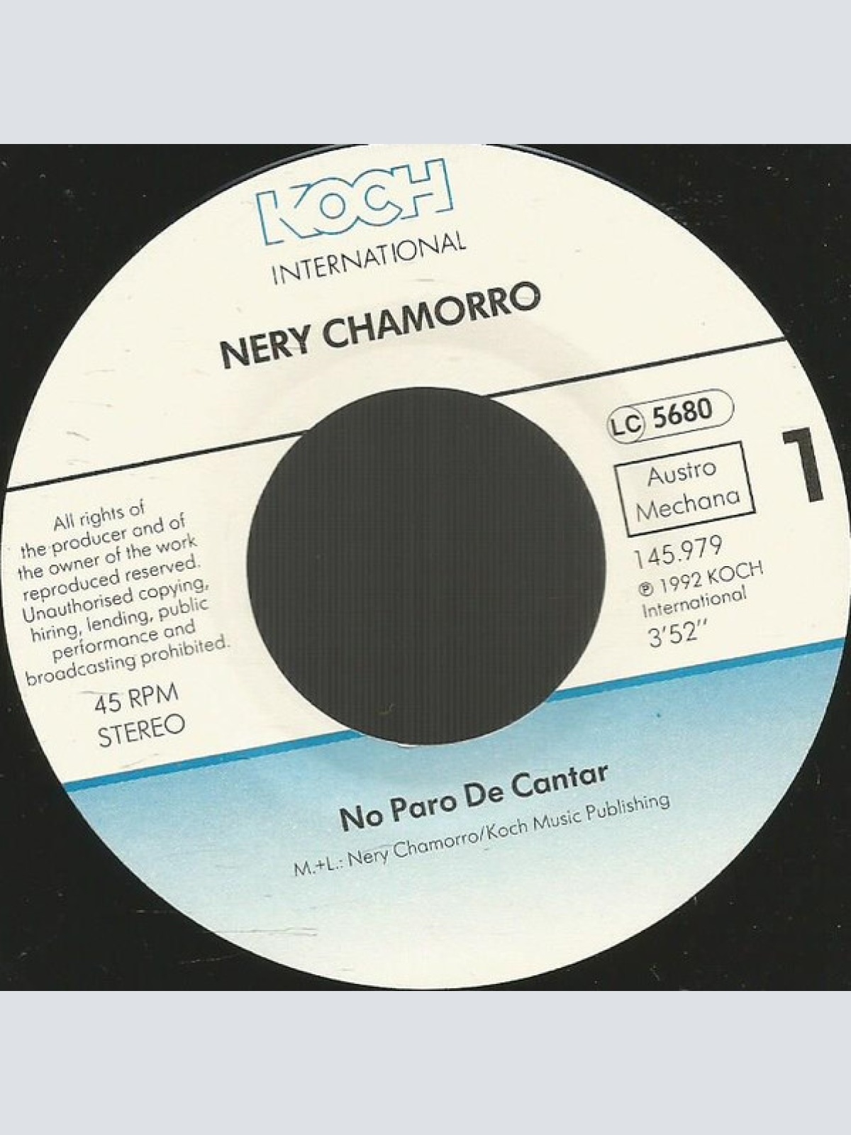 Vinyl / Nery Chamorro - No Paro de Cantar