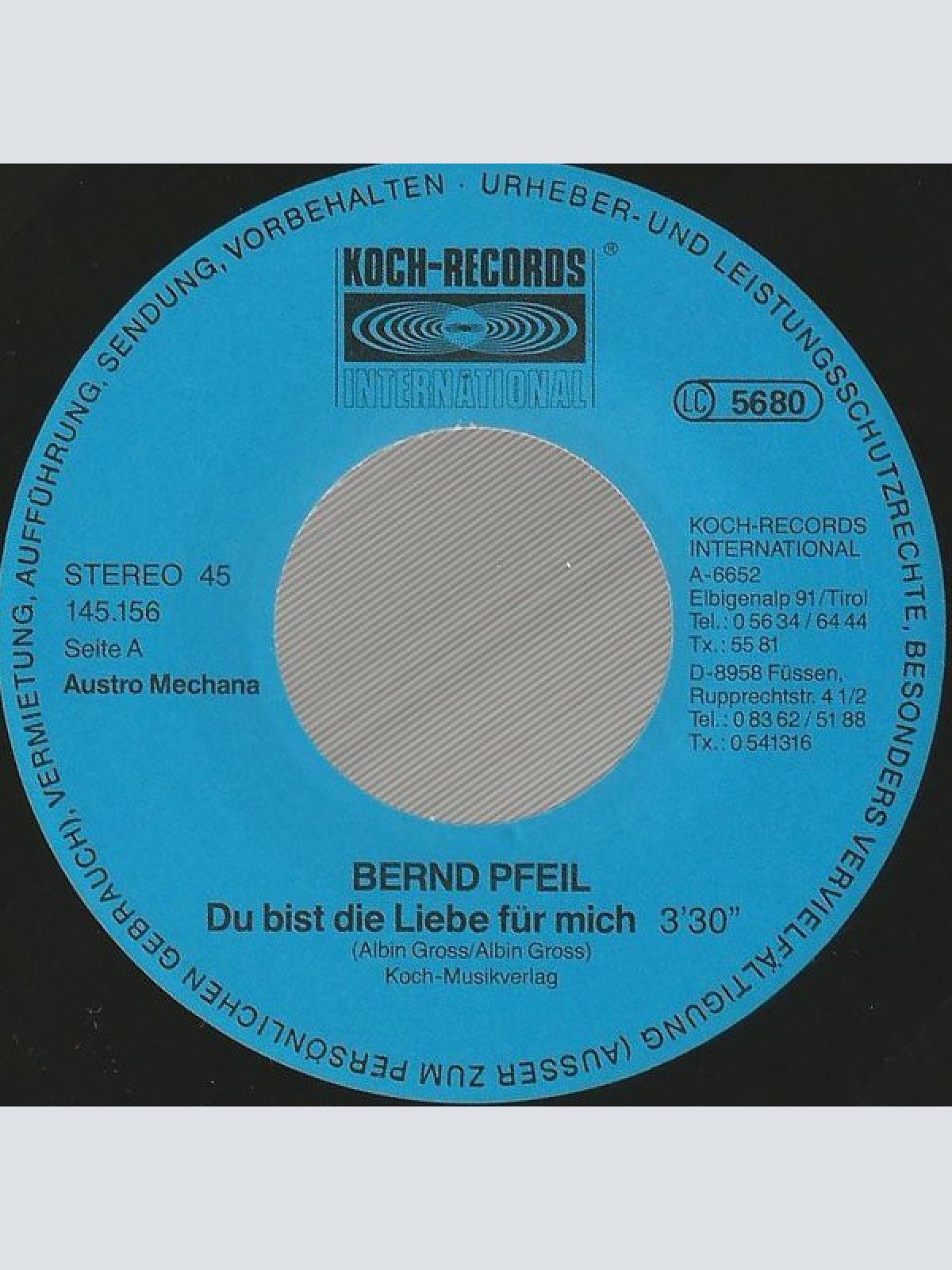 Vinyl / Bernd Pfeil - Du Bist Die Liebe Für Mich