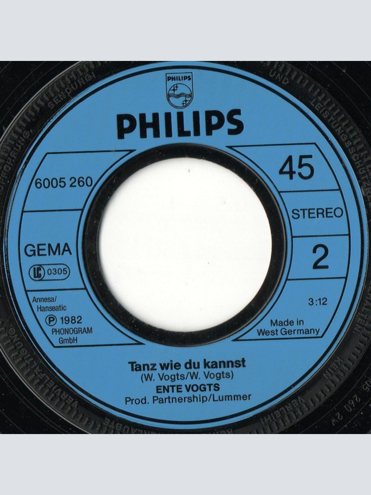 Vinyl / Ente Vogts - Stumm Wie Ein Fisch